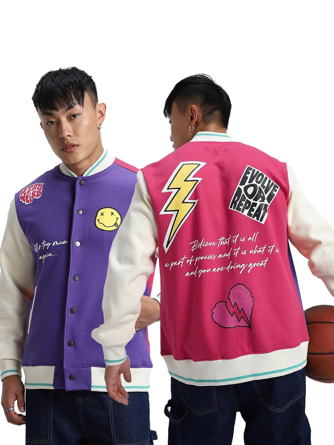 Veirdo® Cotton Polly Fleece Regular Fit Multicolor Printed Jacket for Men (VJK0423OWPT29) Veirdo® Cotton Polly Fleece Regular Fit Multicolor Printed Jacket for Men (VJK0423OWPT29)