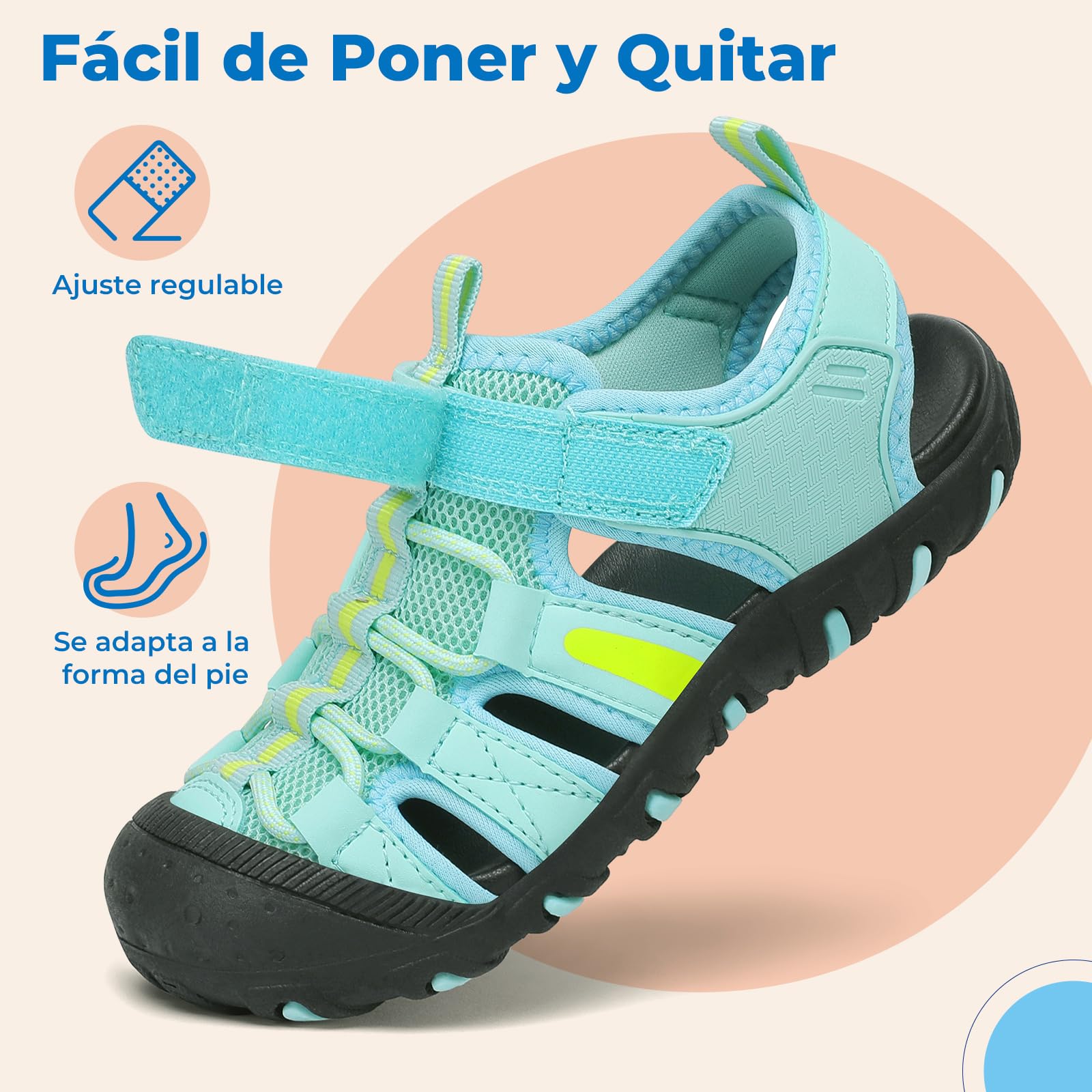 SAGUARO Sandalias Calzado de Verano para Niños Puntera Cerrada para Trekking y Senderismo Tallas 25-38 — view 5