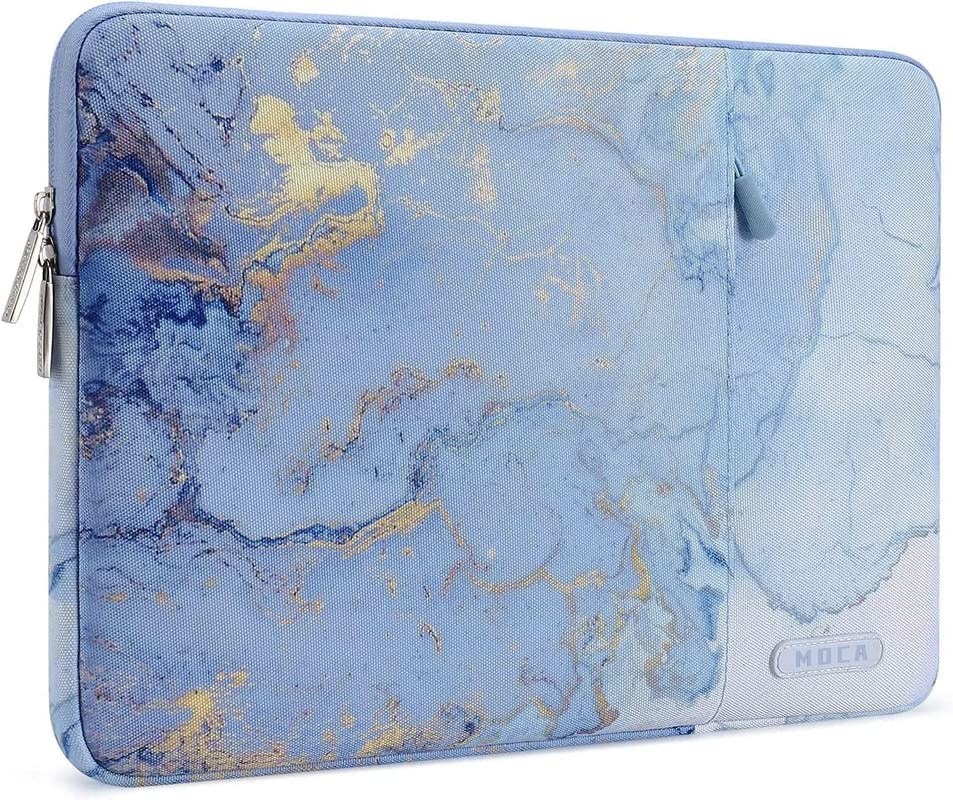 Image of MOCA Laptop Sleeve Bag Compatible with Old MacBook Air 13.3 / MacBook Pro 14 M3 M2 M1 Pro /Max A2442 Sleeve, Polyester Vertical Case with Pocket, Blue