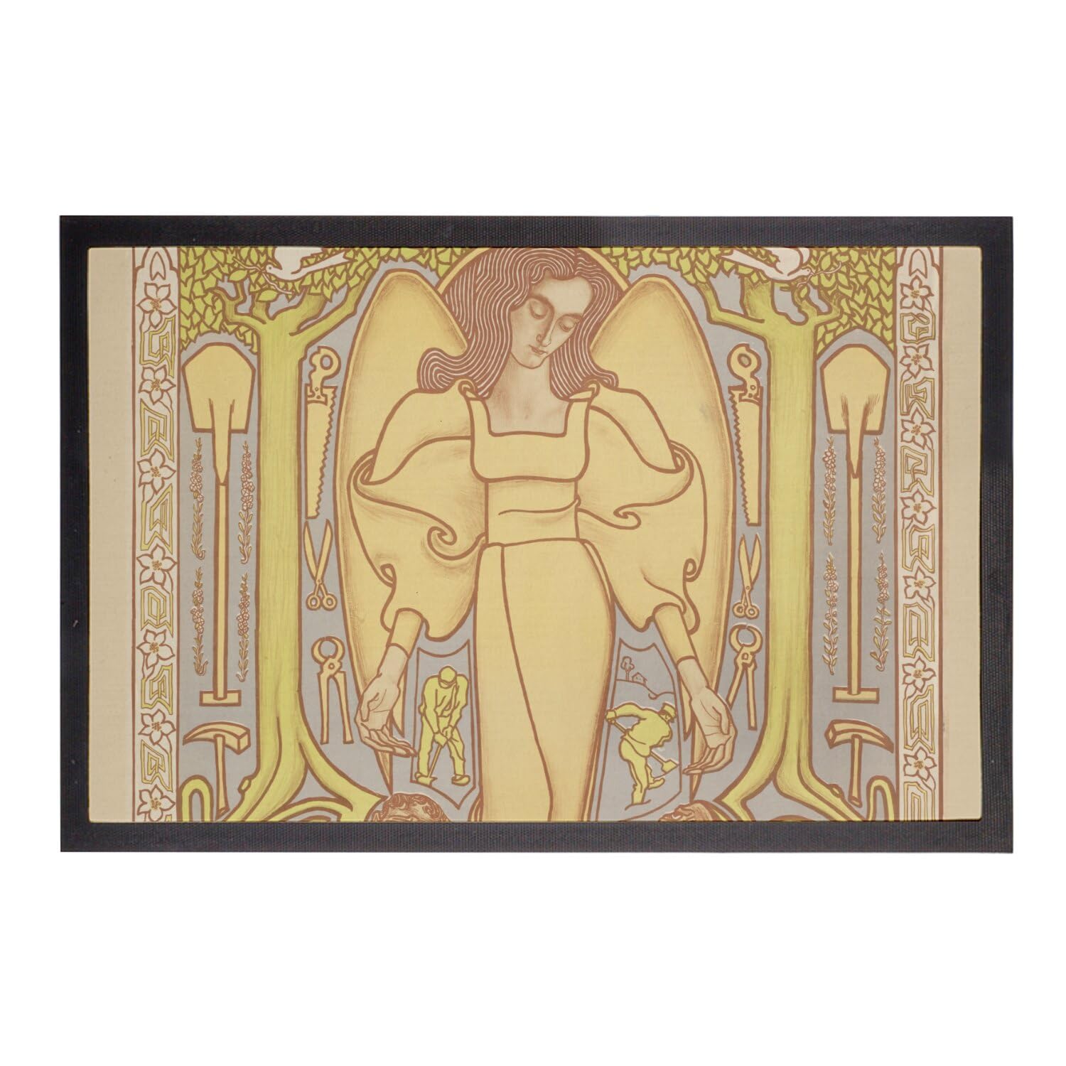Paillasson Art Nouveau Ange au style élégant et moderne pour entrée raffinée - 75x50cm