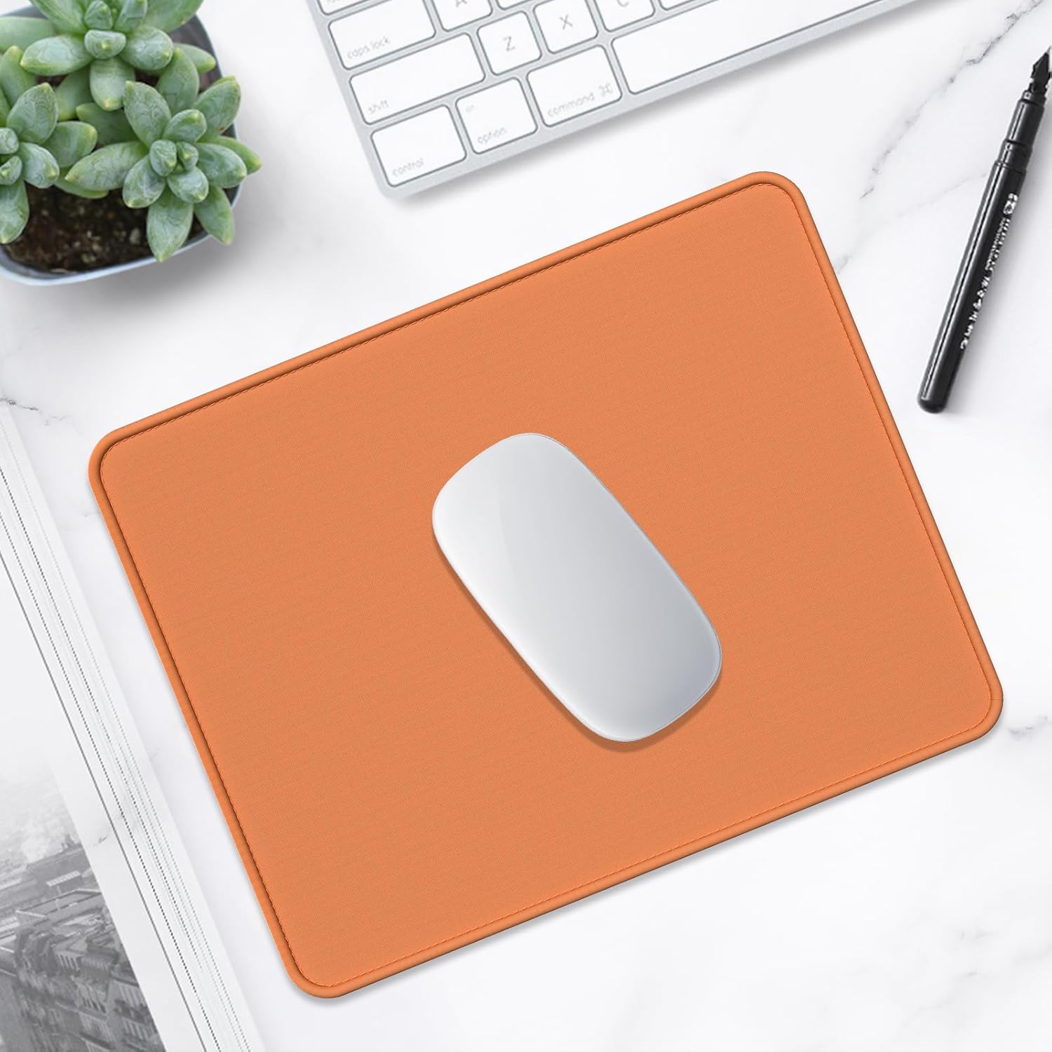 Orange Mouse Pad. Waterproof.