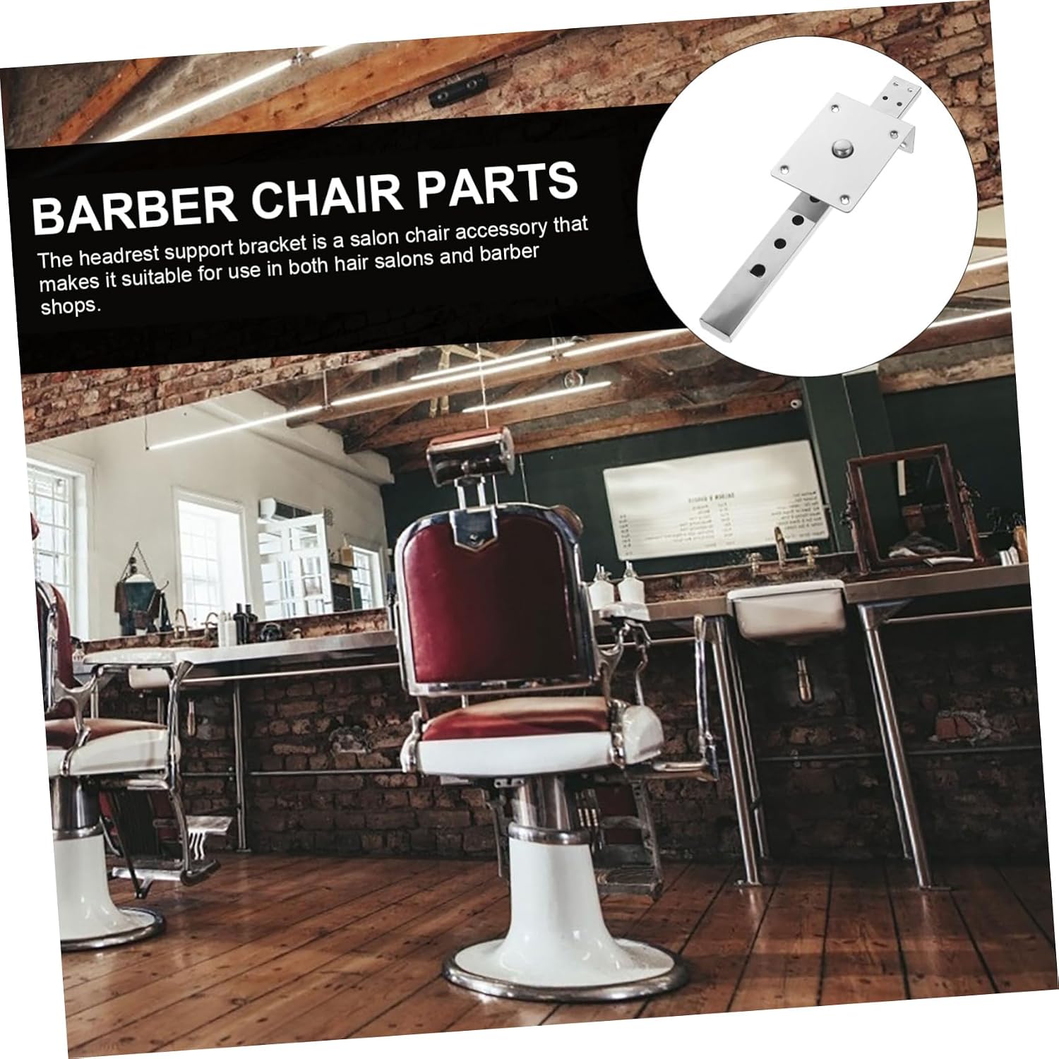 WOONEKY Barber Chair Headrest Attachment Barber Chair Parts Replacement Salon Chair Headrest Bracket Sturdy Iron Construction
