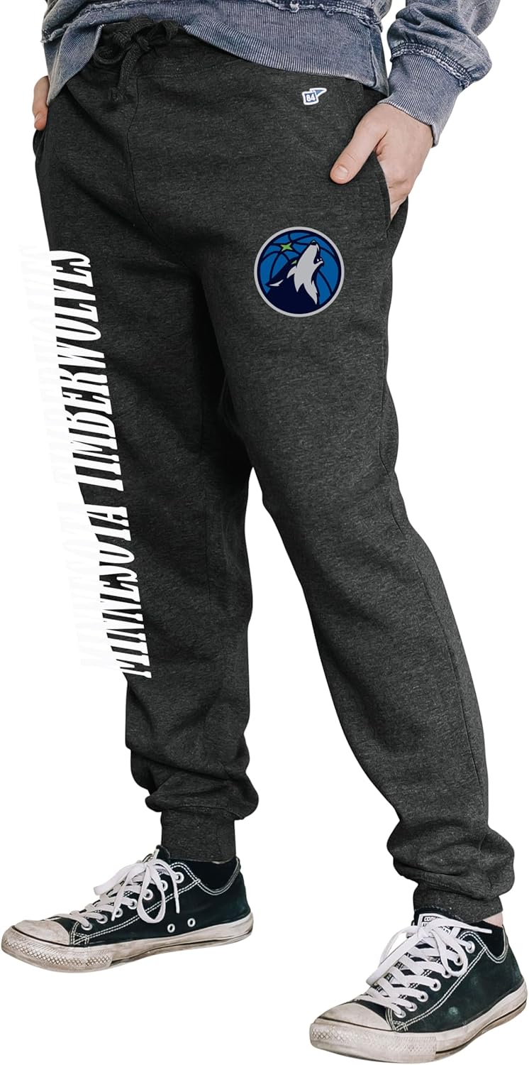 Blue 84 Men's NBA Officially Licensed Sweatpants Jogger Charcoal - Image 2