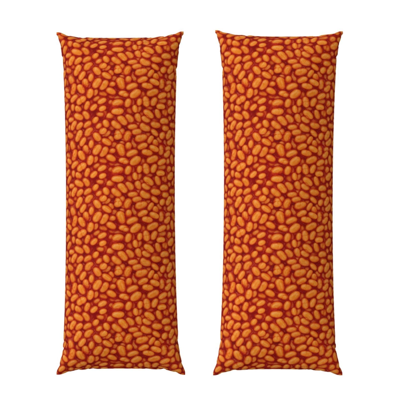 Body Pillow Cover 20x60 Inch, Baked Beans, Long Zippered Pillowcase, Breathable Flannel Fabric, Comfortable Protector for Men Women Bed Couch