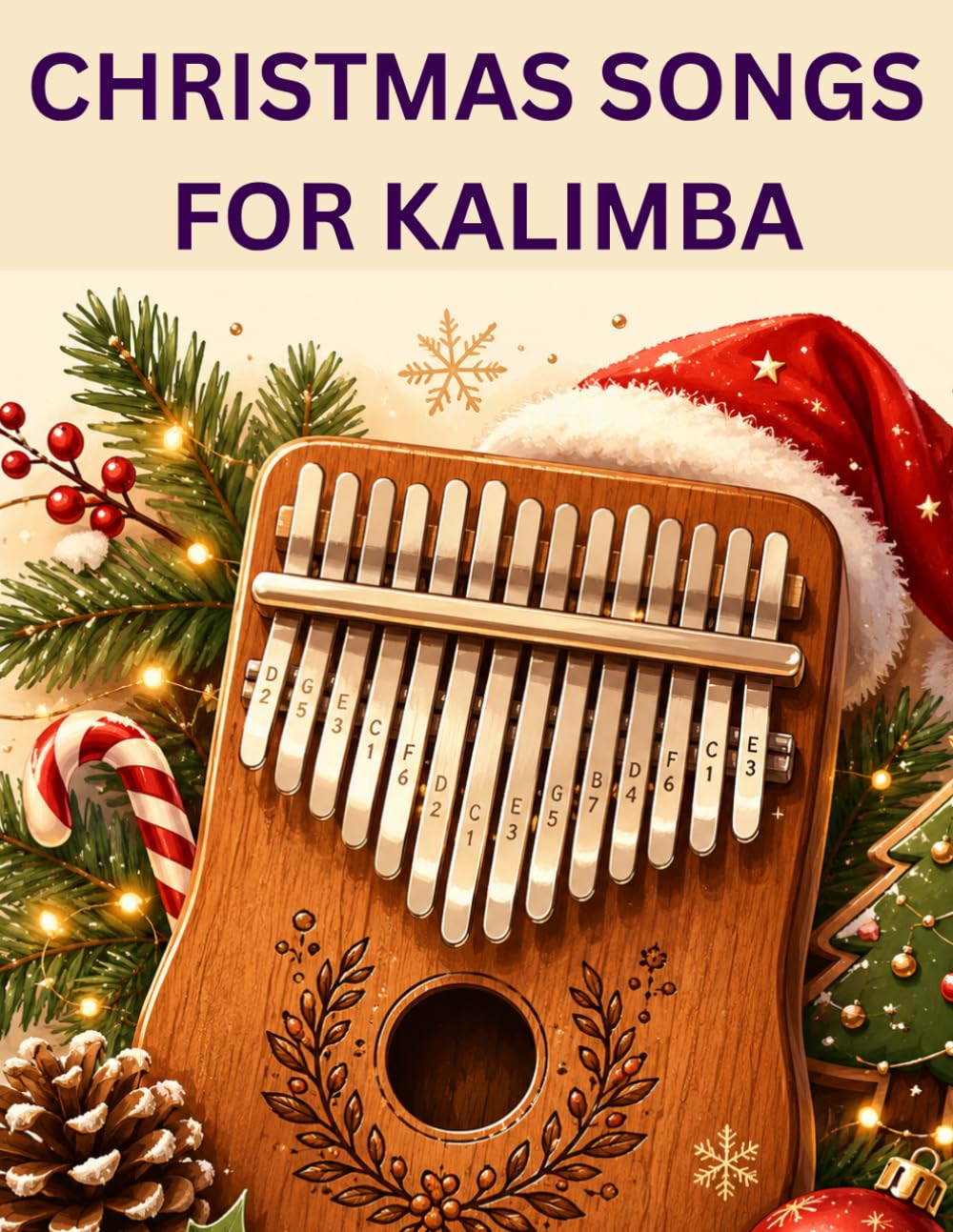 Christmas songs for Kalimba: Selection of 50 famous christmas carols arranged for kalimba instrument with letter notation for beginners