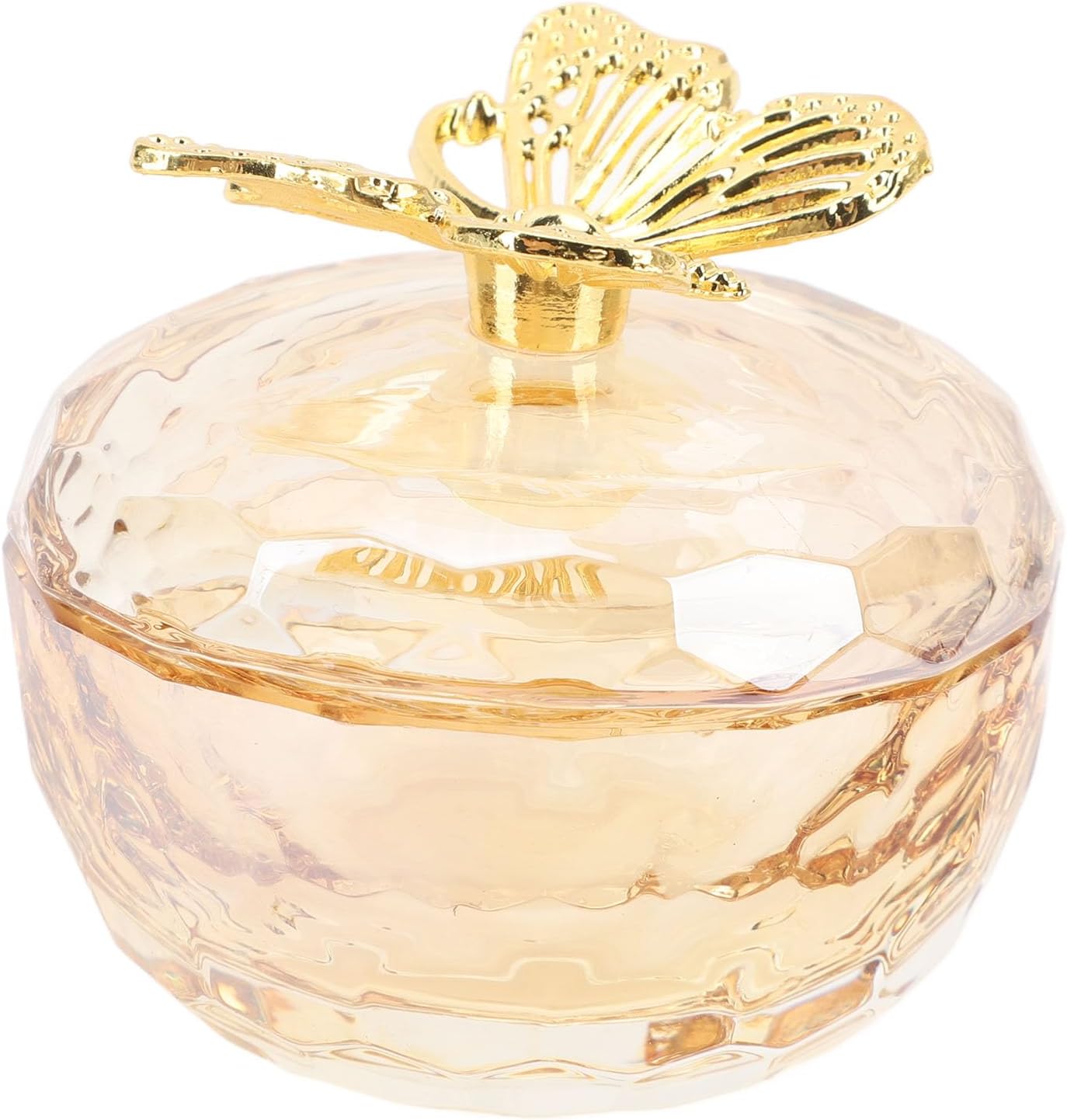 Dioche Nail Art Cup, Transparent Exquisite Ppen Dish Cup with Lid for Dressing Table for Jewelry Display
