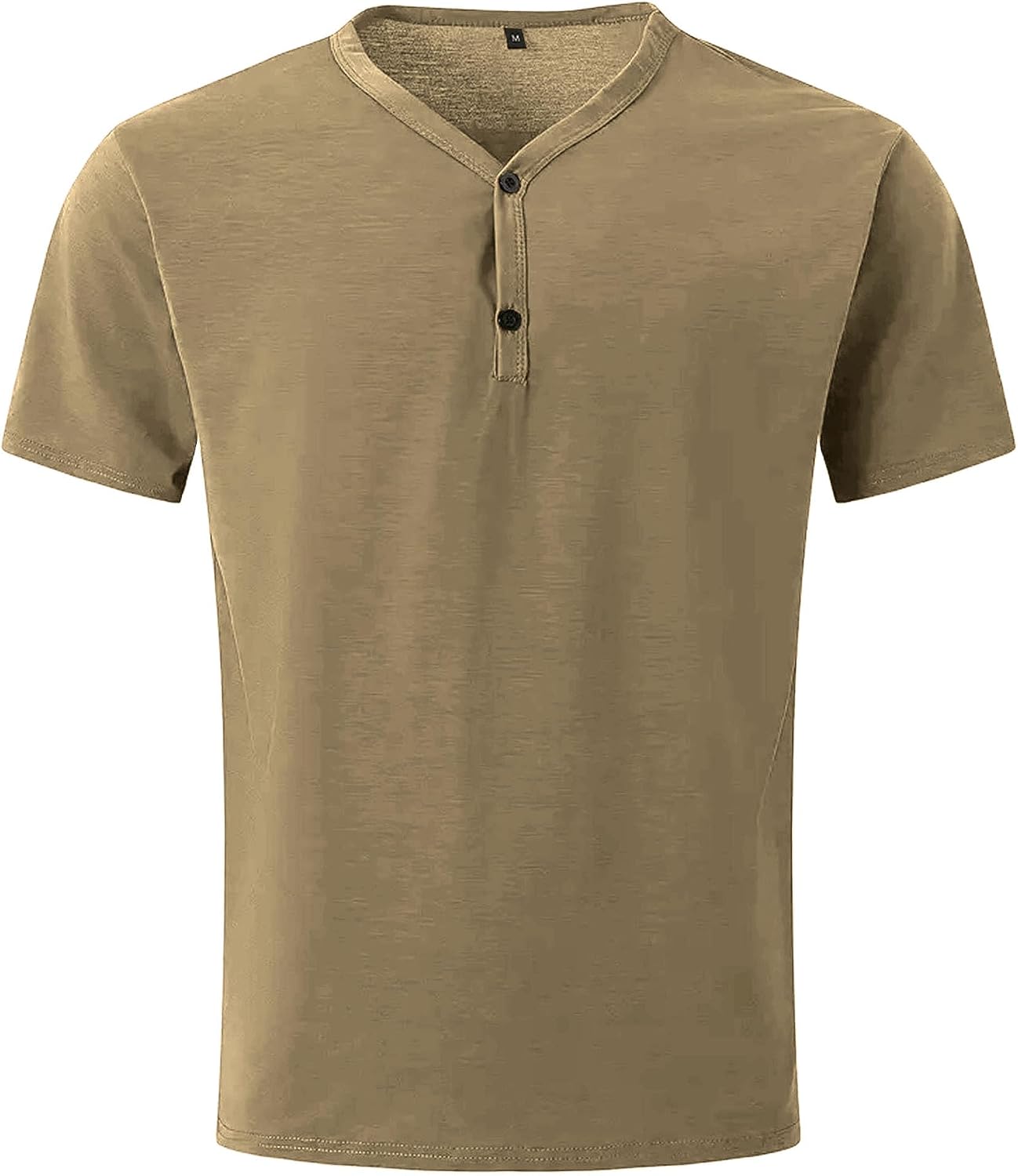 Maiyifu-GJ Men's Short Sleeve Henley T-Shirts Slim Fit V-Neck Gym Workout Athletic Tees Summer Casual Cotton Basic Tops