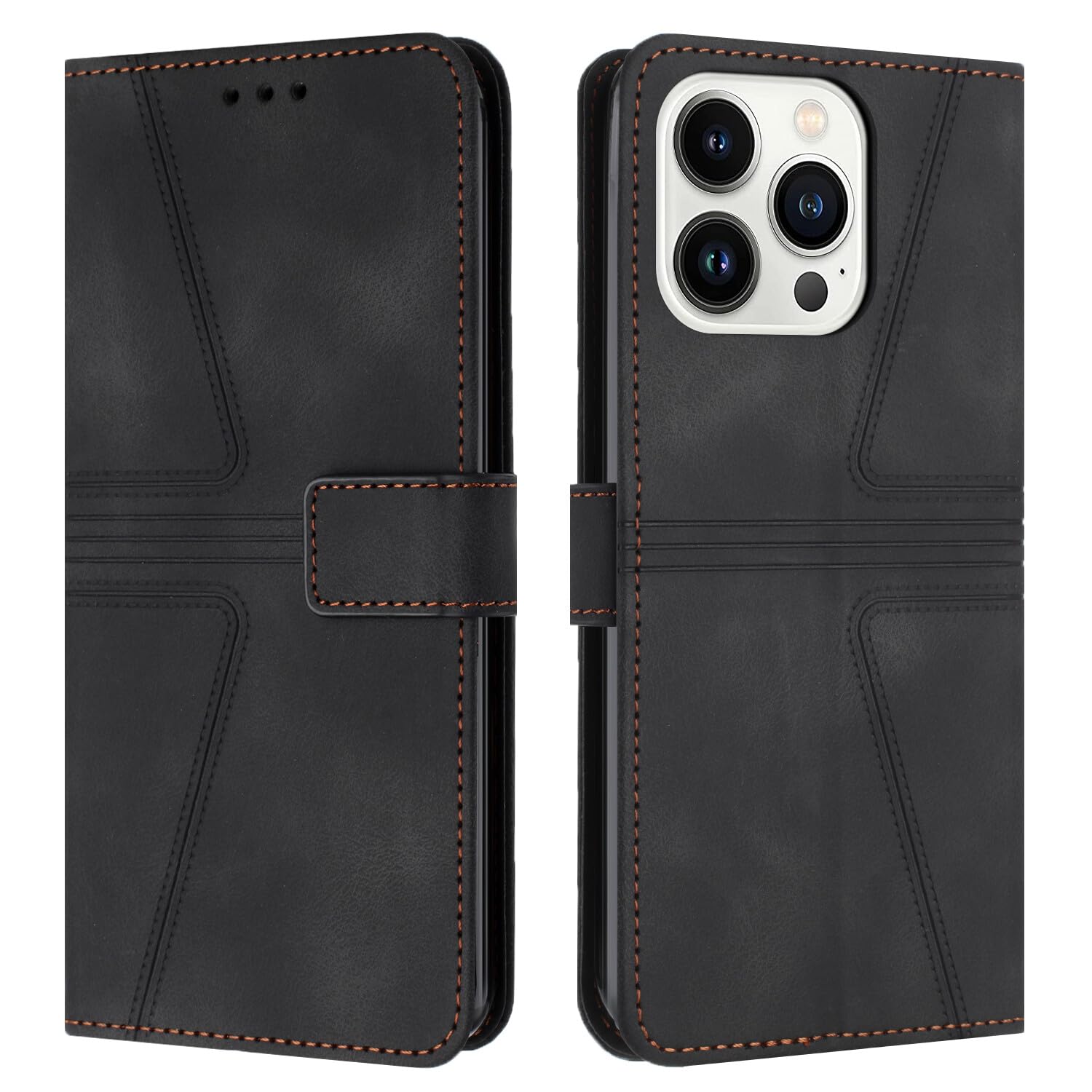 Étui portefeuille iPhone 14 noir pour éviter les rayures d'écran - 7