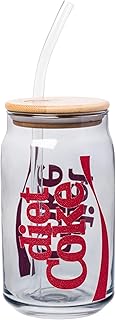 Silver Buffalo Coca-Cola Diet Coke Glitter, Glass Tumbler, 16oz, 16 Ounces (Pack of 12)