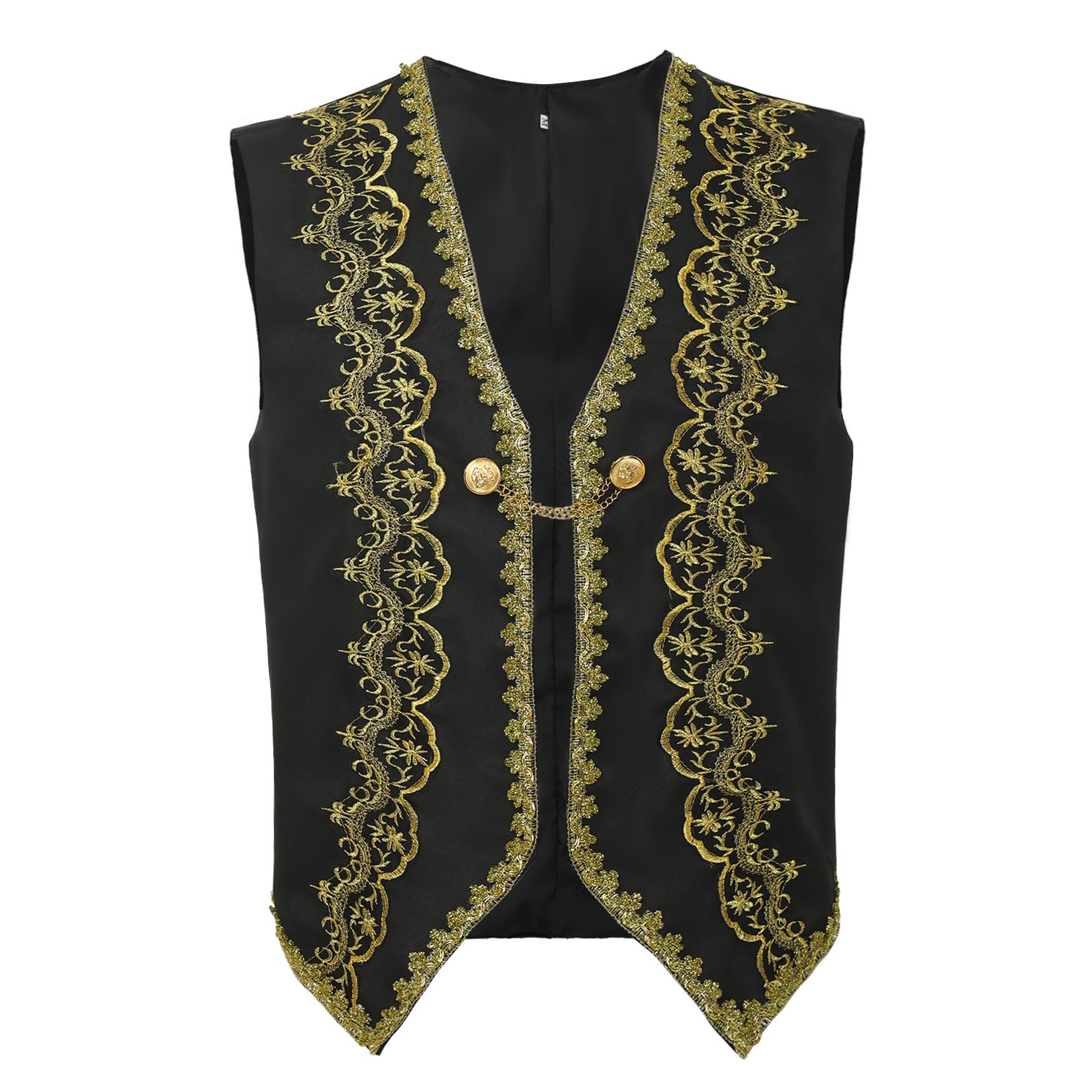 BPURB Men Victorian Rococo Court Style Embroidered Vest Waistcoat Prince Cosplay Costume Tuxedo Suit Vest for Wedding Prom Cocktail