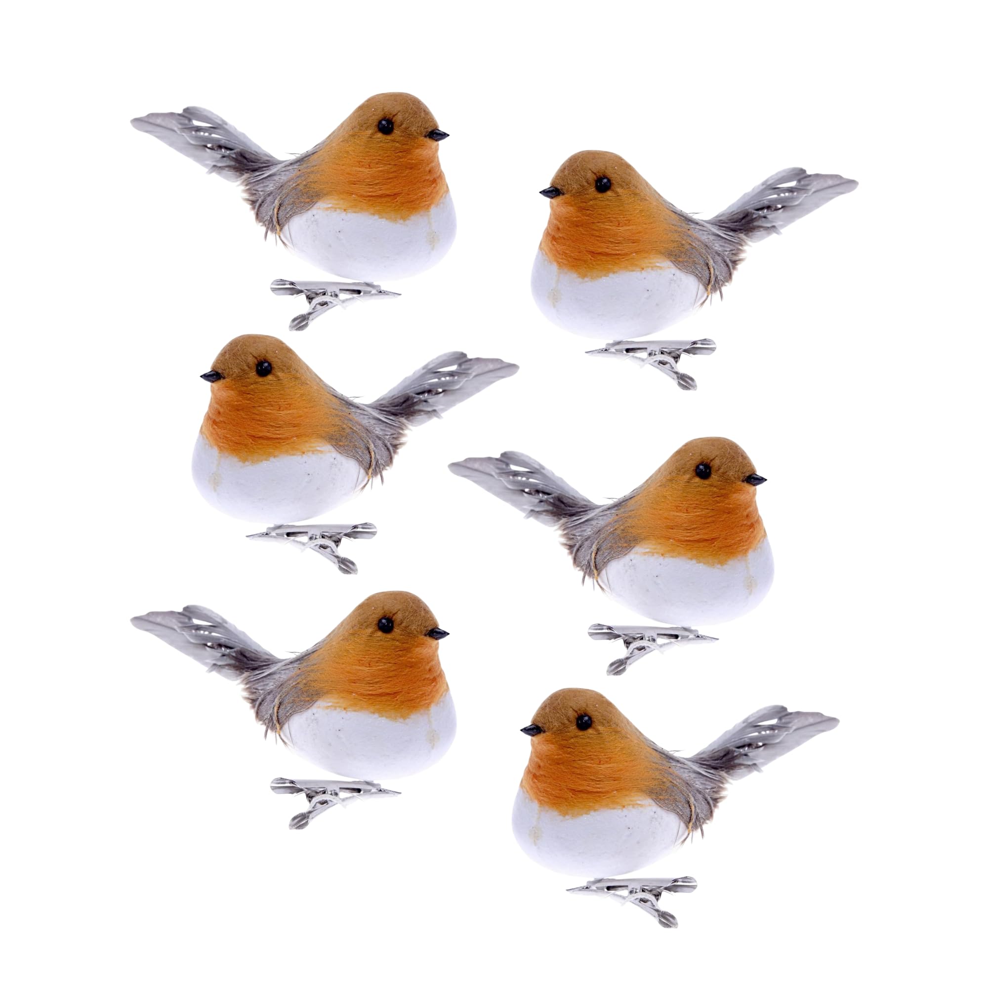 Corsage Creations - Fat Cotton Robin On Clip - Natural (6 pieces per pk)