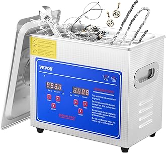 VEVOR3L Sonic Cleaner, Digital Timer & Heater, Stainless Steel Industrial Cleaning Machine for Jewelry, Watches, Glasses, and Small Parts, 110V, FCC/CE/RoHS Certified