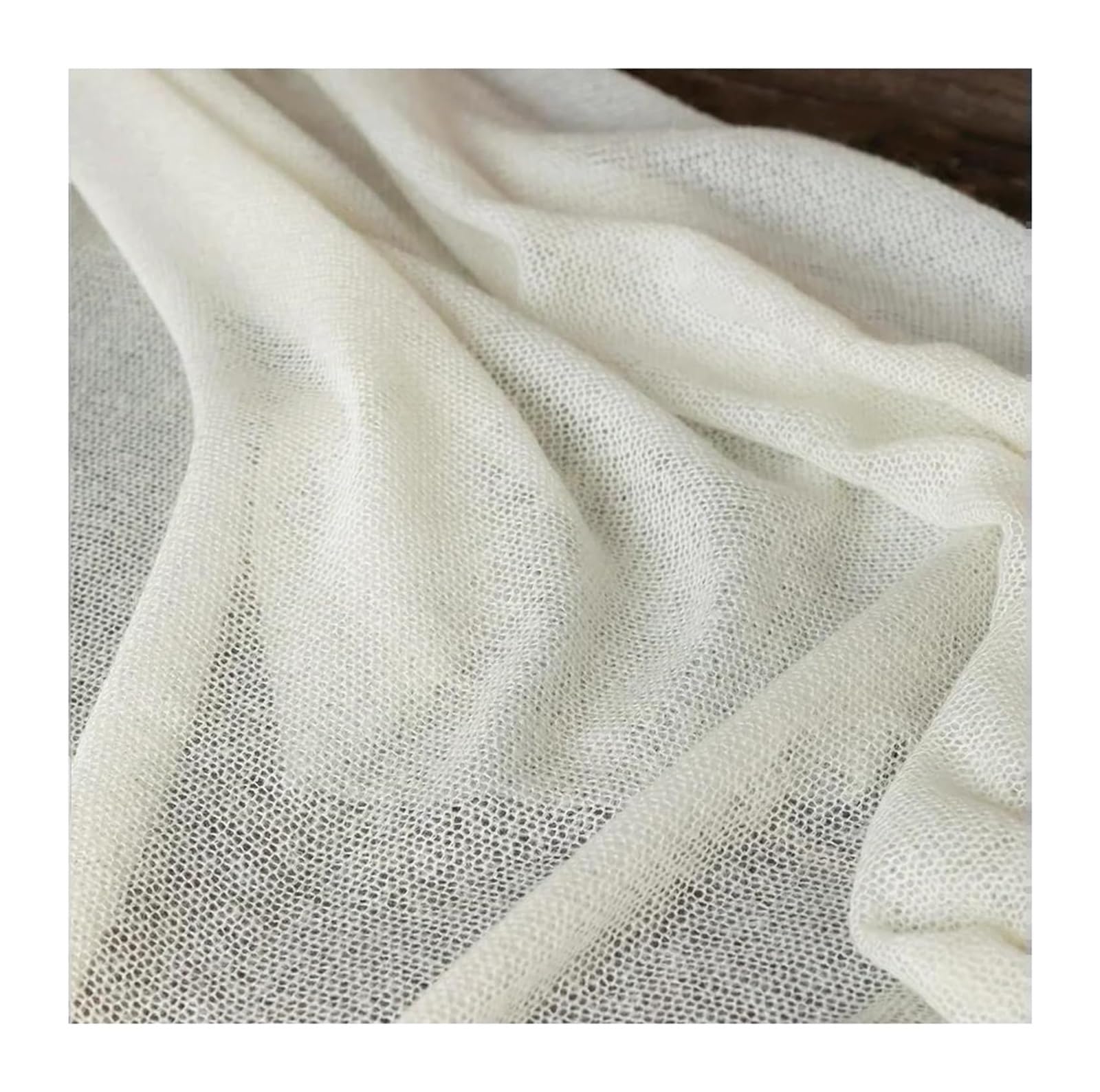 Tejido de malla para costura, Tejido de malla punto acrílico lana, beige, 90 cm x 145