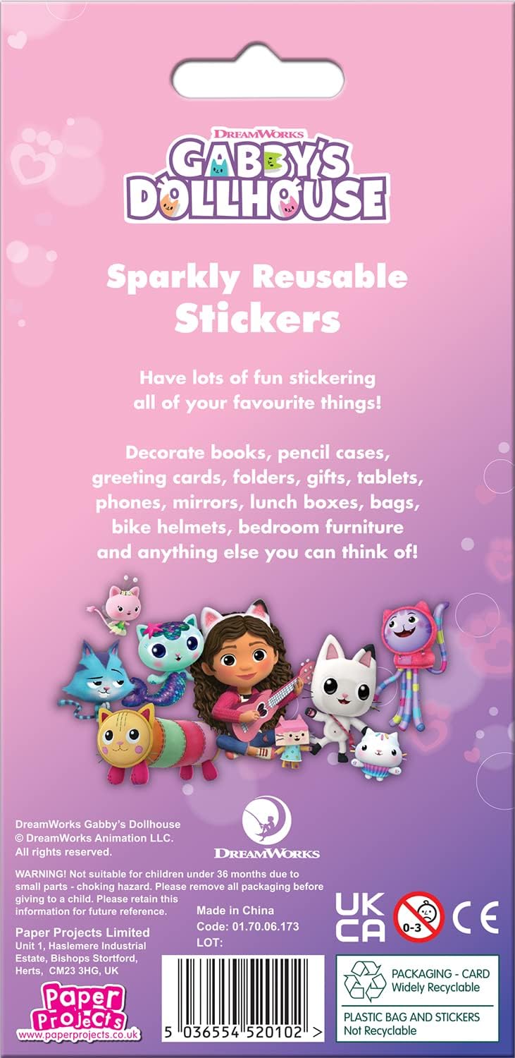 Gabby's Dollhouse Sparkly Reusable Stickers Official Licensed Product image 2