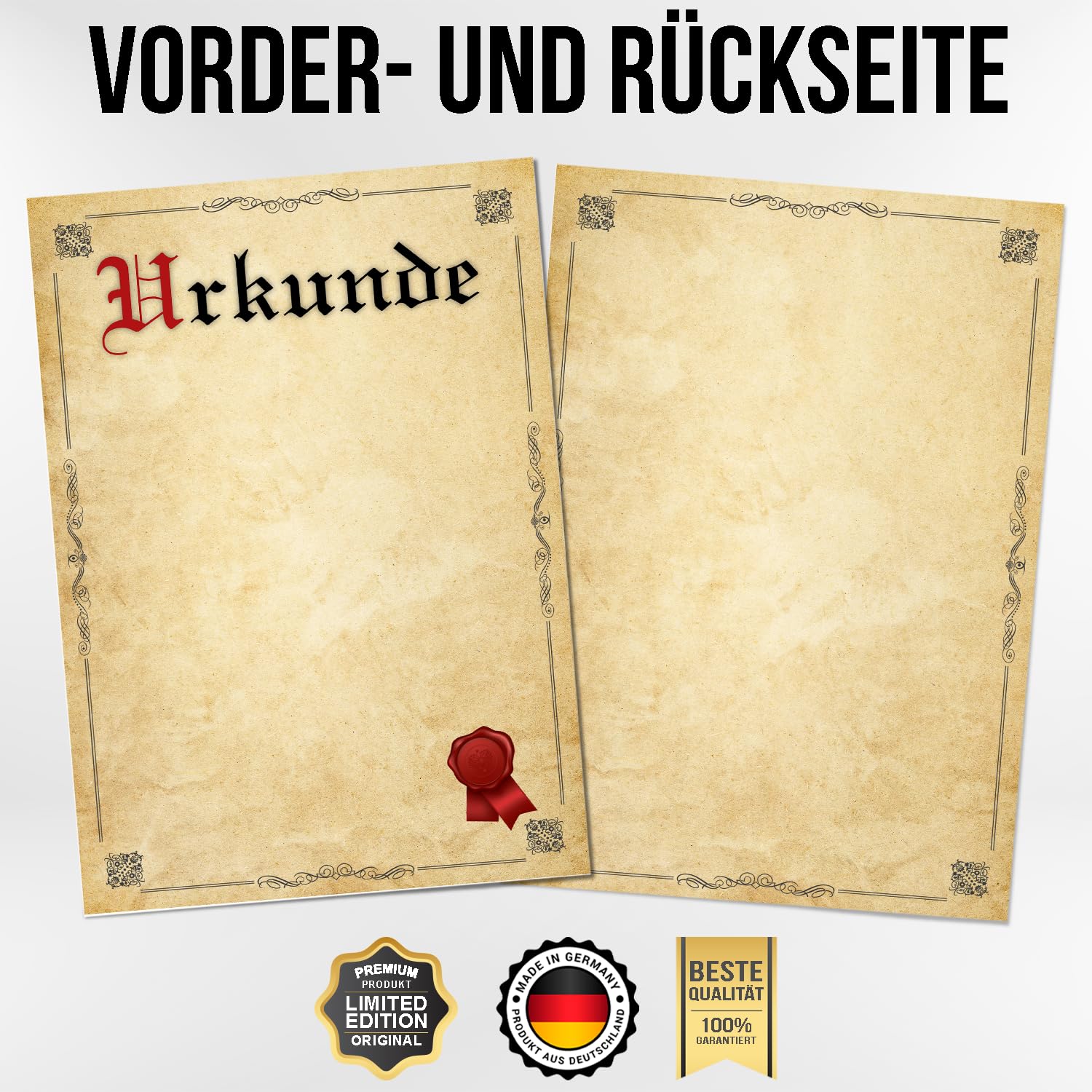 Tigerlino® Urkunde Blanko zum bedrucken - Geschenk Urkunde Auszeichnung Hochzeit Ehrung Jubiläum Sportwettbewerb Siegerehrung Vorlage - stabiles Papier DIN A4 Urkunde Geschenkidee (40 Stück)
