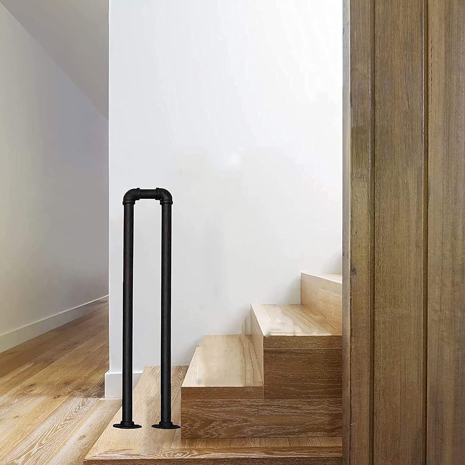 Stair Railing, for Outside Steps Or Indoor U-Shaped Staircase Handrail, Loft Garden Corridor Iron Banister, Easy to Install, 35-10cm, 1pack (Size : 35cm)