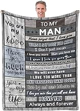 NANISKA I Love You Gifts for him, Gifts for Him Boyfriend Husband, Romantic Gifts for Him, Gifts for Him Christmas Anniversary, Birthday Gifts for him, to My Man Blanket 60"x 50"