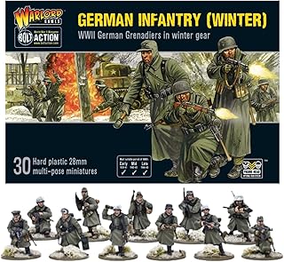 Bolt Action Miniatures - Warlord Games German Infantry (Winter) 28mm Miniatures - 30 German Infantry, WW2 Model Kits, Miniature Wargaming by Wargames Delivered - Plastic Model Kits Military