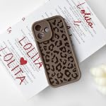 NITITOP Compatible with iPhone 16 Case Cute Stylish Leopard Print Design for Women Girls Men Artistic Soft TPU Shockproof Protective Full Camera Protection Cover - Brown