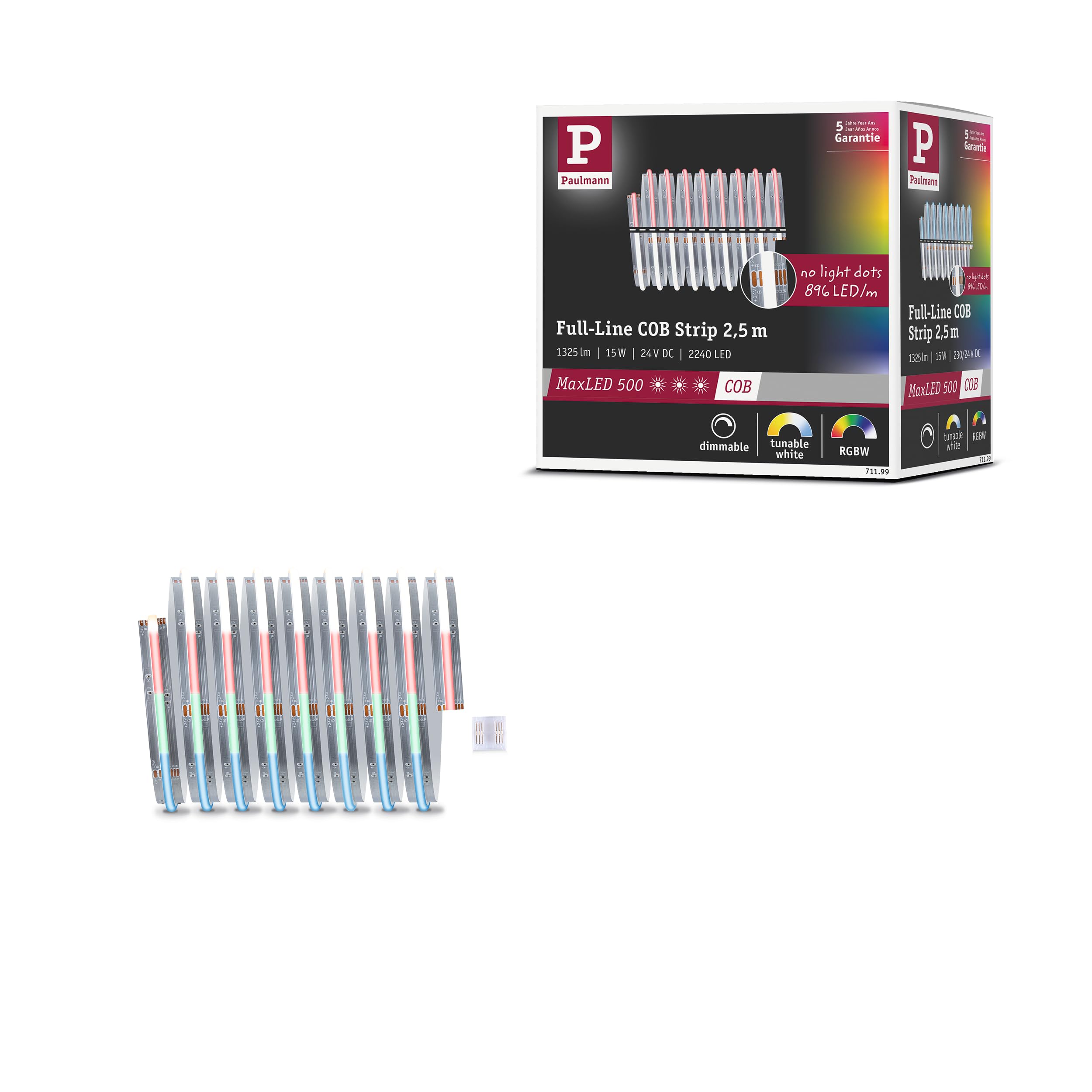 Paulmann 71199 MaxLED 500 LED Strip RGBW 2,5m 15W 530lm, m 896 LEDs, m RGBW