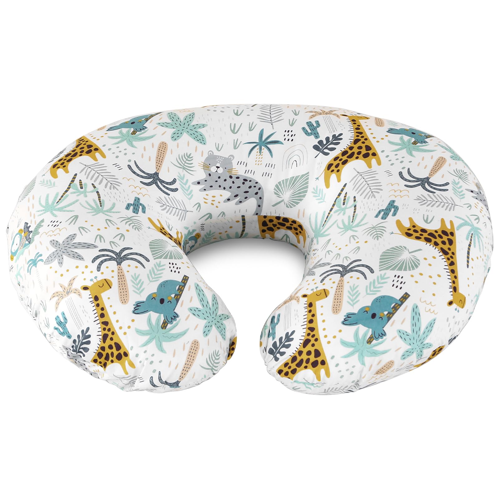 Labtec Small Nursing Pillow for Breastfeeding Baby Multifunctional Breast Feeding Pillow 100% Cotton Removable Pillowcase, Zoo Pattern