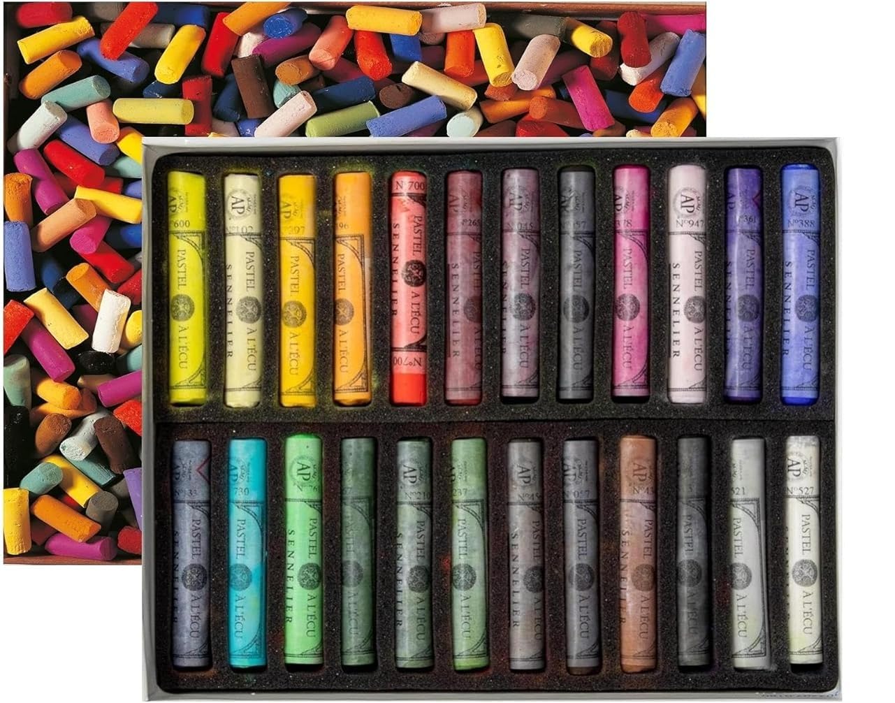 Sennelier Soft Pastel C/Board 24 PCS,Sennelier Pastel secs Sticks 24 PCS (France Import) Espacebeauxarts