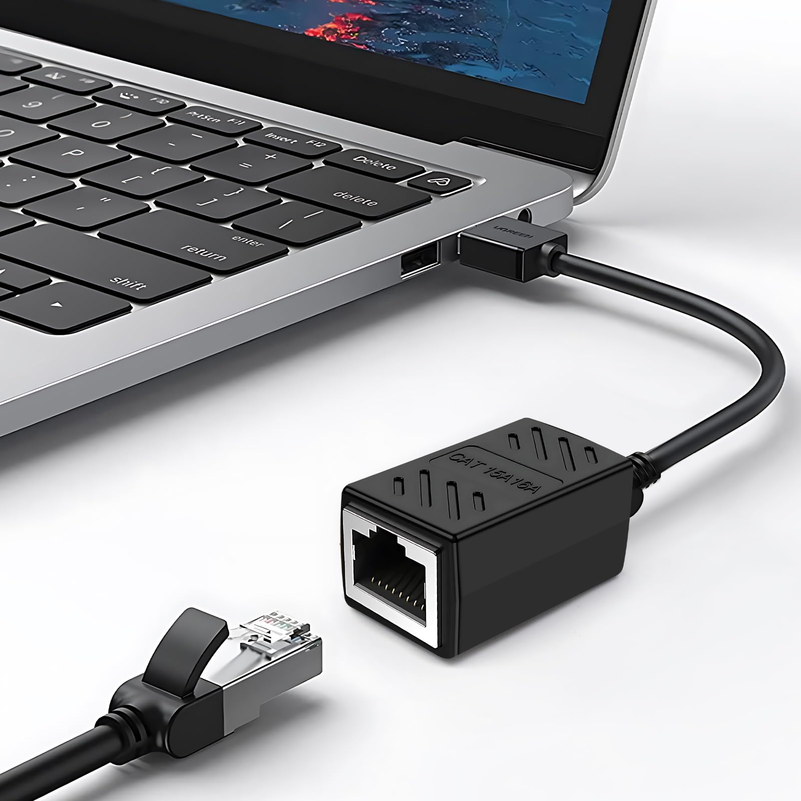 Adattatore da jack per telefono a cavo Ethernet, RJ45 8P8C femmina a RJ11 6P4C maschio, per servizio telefonico fisso (confezione da 2)