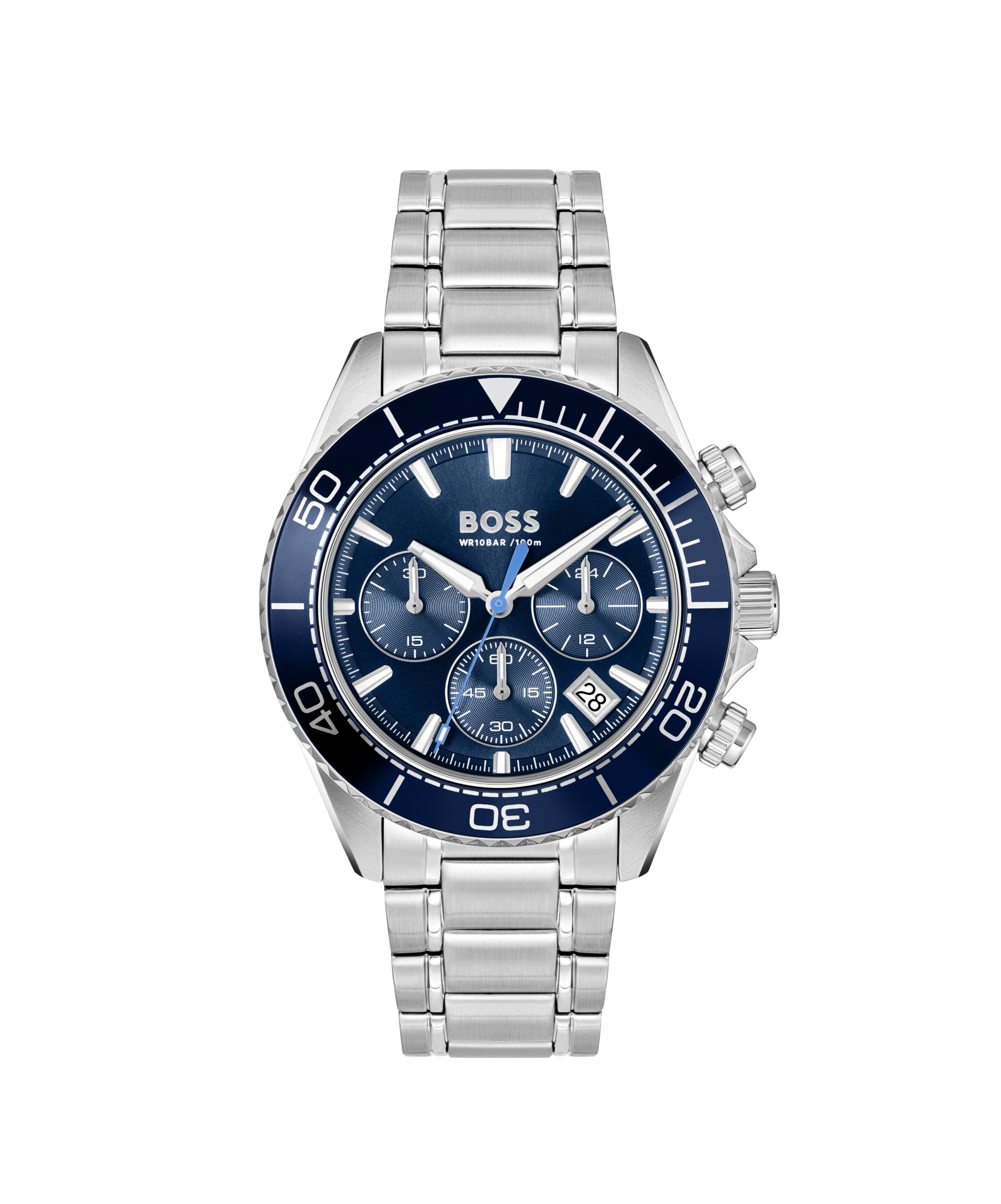 Men's Boss Sealiner Chronograph Blue Dial & Stainless Steel Bracelet Watch