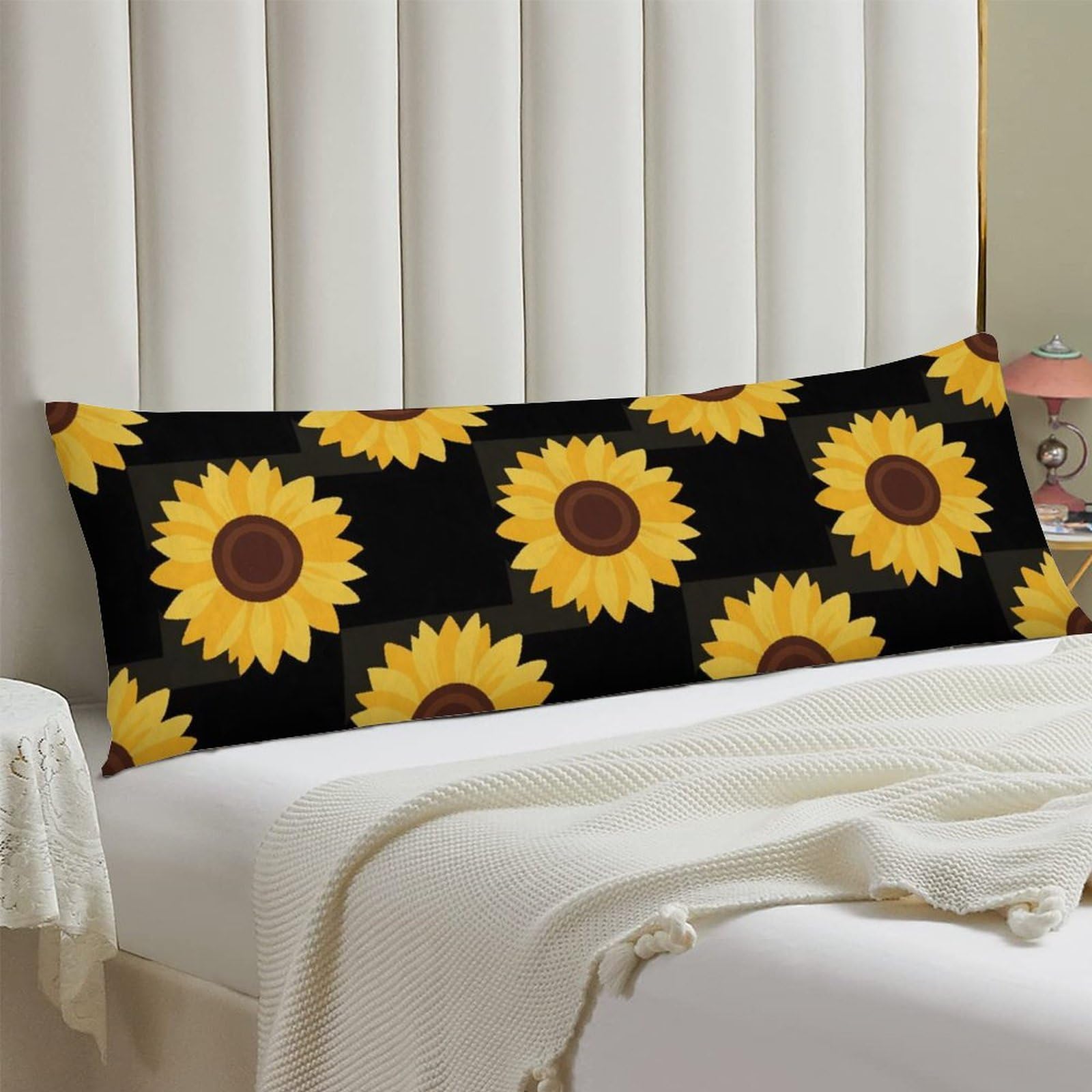 Body Pillow Cover 20x54 Long Pillow Case with Invisible Zipper Breathable Microfiber Sunflower Pillowcase Soft Cozy Protector for Bedroom Couch Sofa Bed Home Decor All Seasons