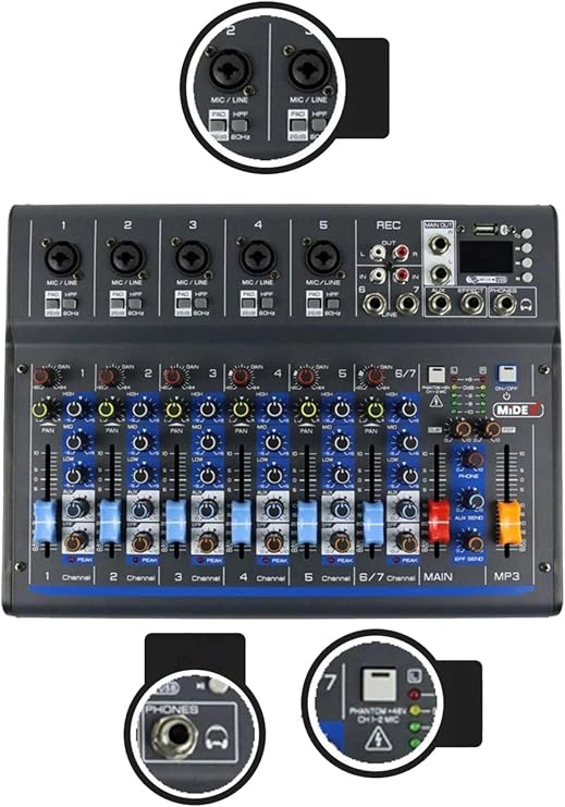 Midex Wizard Paket-4 CX2 Stüdyo Mikrofon MDX-07FXU Stüdyo Kayıt Mikseri Kulaklık Ekipman Seti