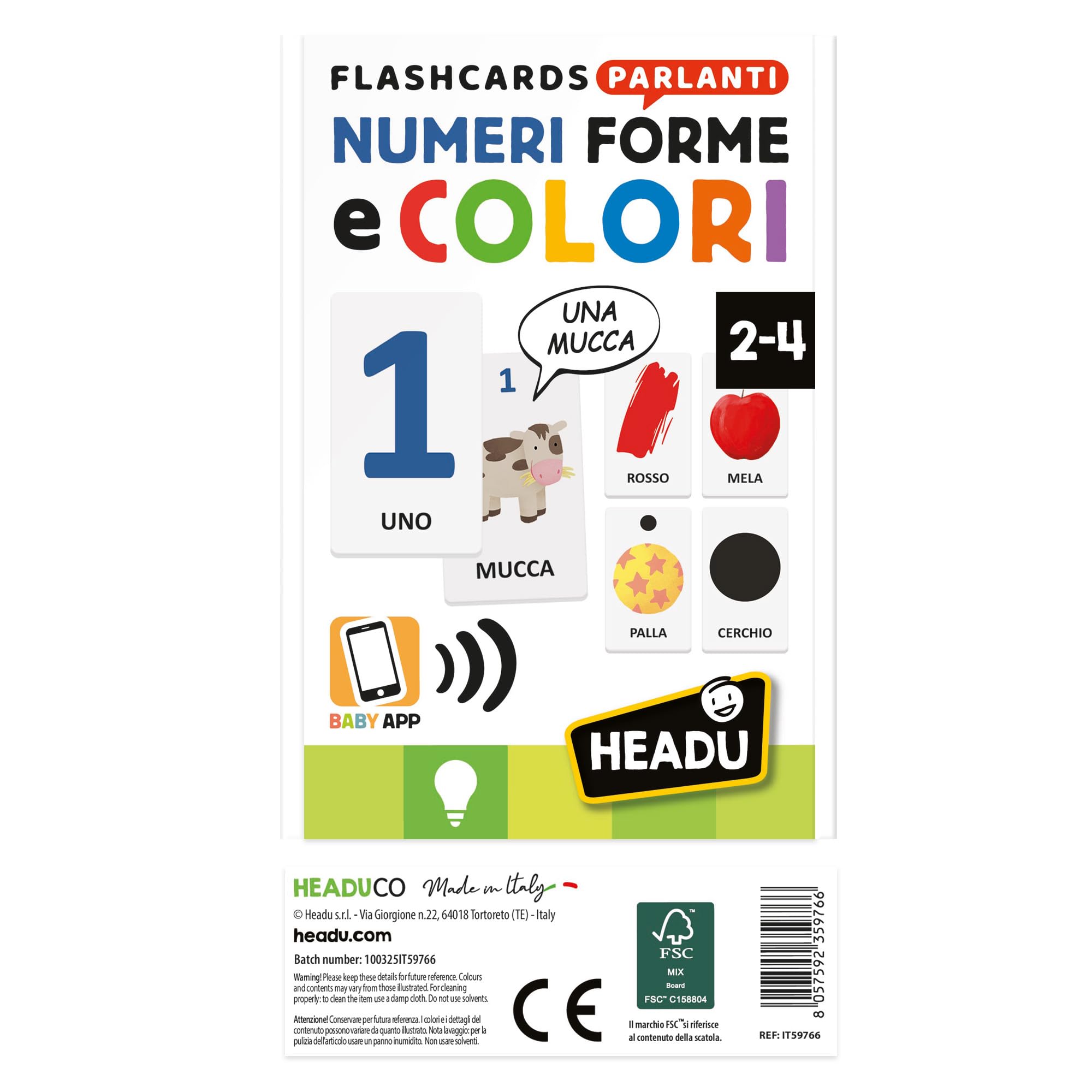 HEADU - Flashcards Parlanti Numeri, Forme e Colori, Sviluppa la Logica dei più Piccoli, Gioco Educativo Bambini 2 3 4 anni, Idea Regalo Bambino Bambina, Regalo Natale Pasqua Compleanno, Made in Italy