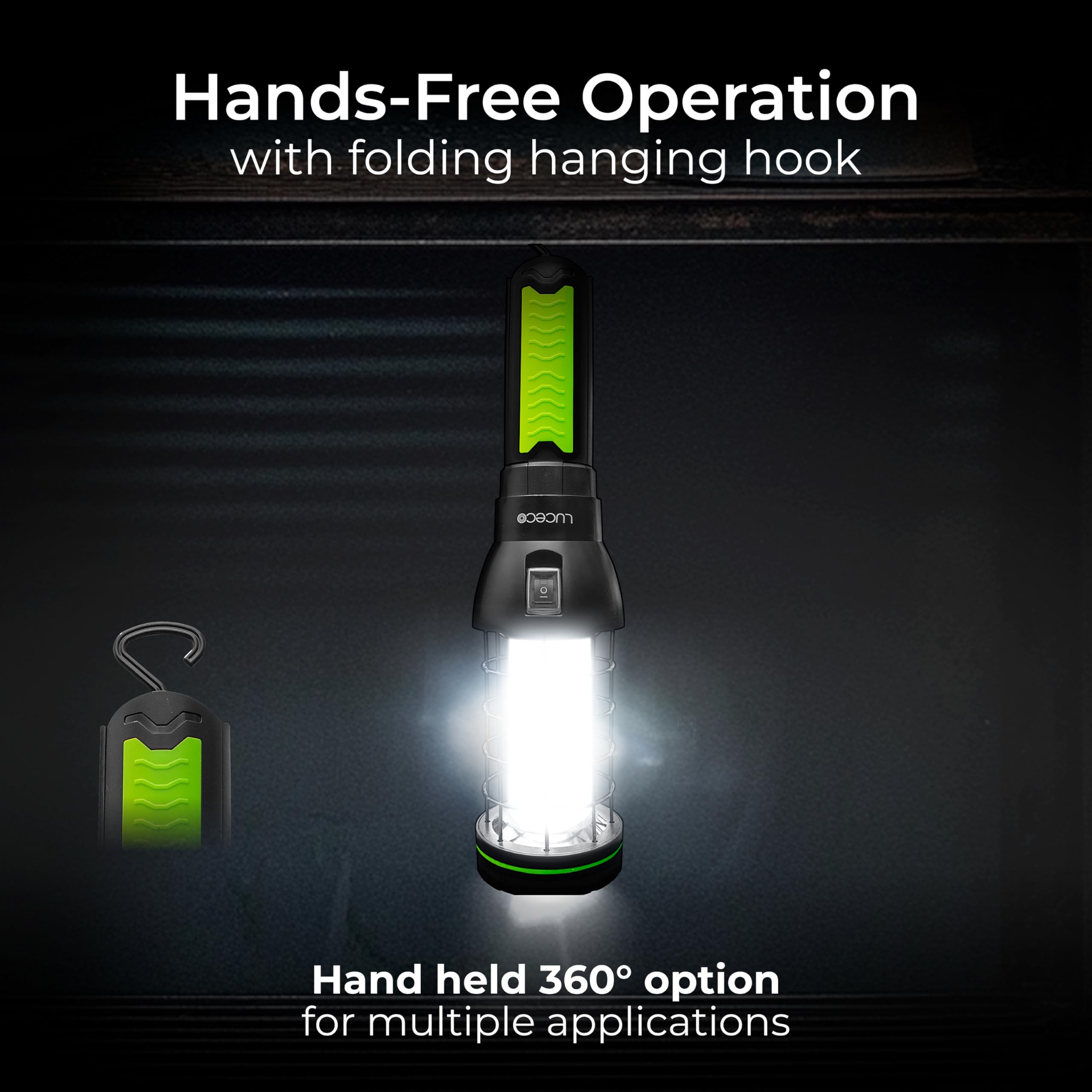 Luceco Wielofunkcyjna klatka ładowalna 360 stopni lampa robocza 600 lm 6500 K - ładowana przez USB