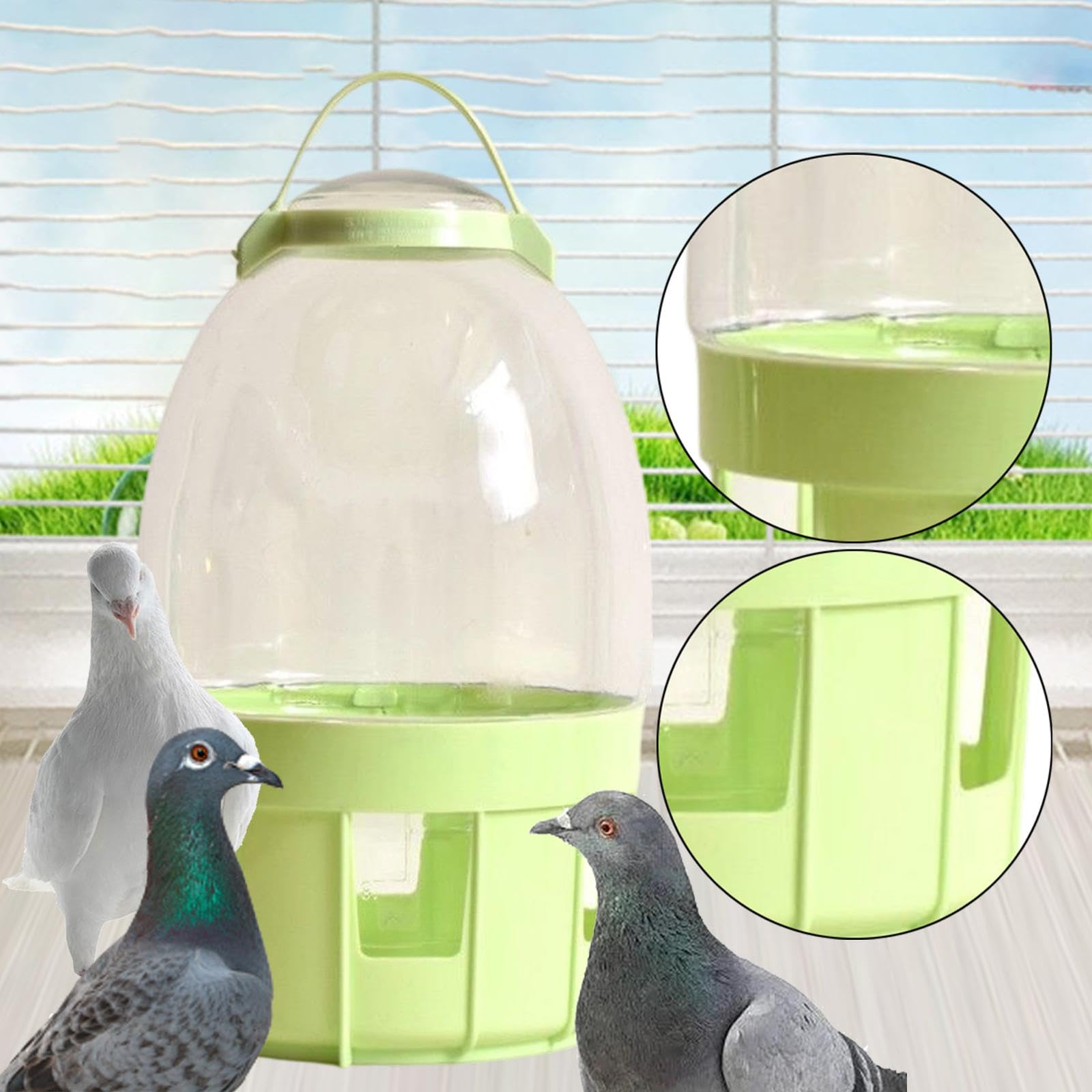 Bebedero para Palomas Dispensador de Agua Contenedor para Aves Suministro Automático Hecho de Plástico PP con Diseño Estable Adecuado para Gallineros, 8l
