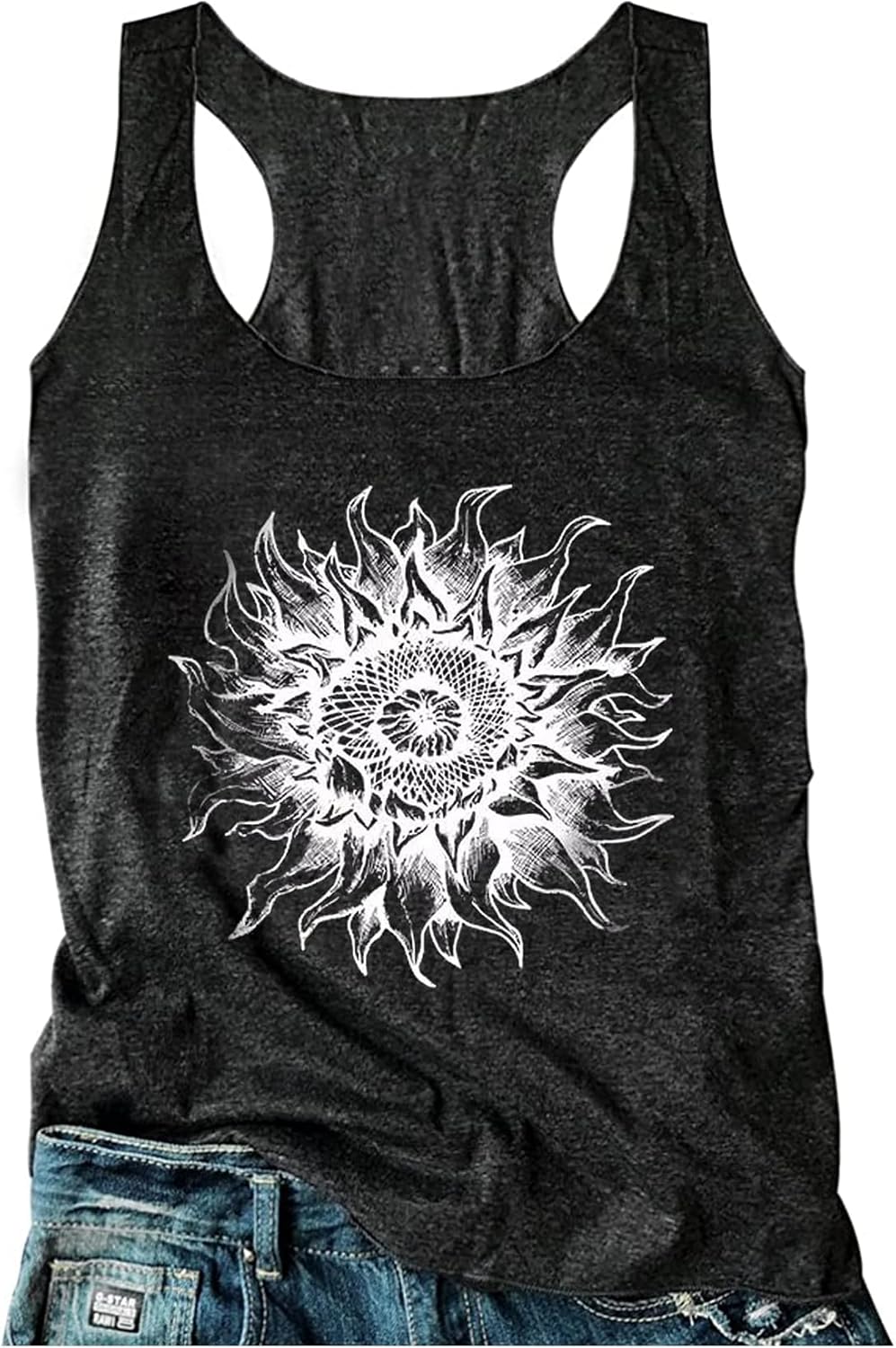 Womens Bohemia Tank Tops Sleeveless Vintage Mandala Graphic Tank Tops Summer Beach Graphic Loose Tanks Vest Cami