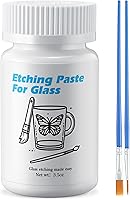 Vista 1 de Kit de crema para principiantes de vidrio de 3.5 onzas para diseños intrincados, pasta de grabado para manualidades, crea diseños grabados