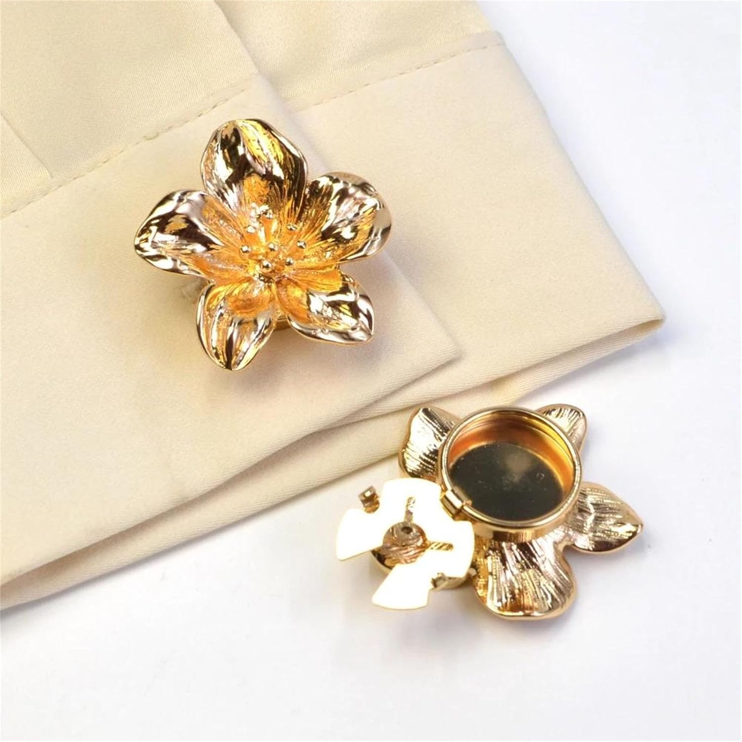 Women’S Elegant Flower Button Covers Shirt Collar Clips Accessories Fashion Decorative Jewelry for Party