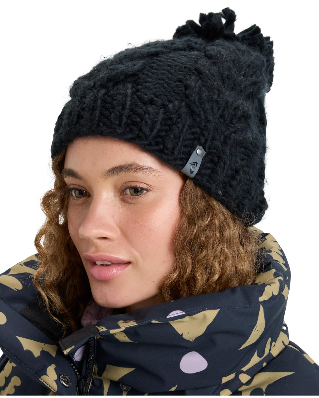 Roxy Womens Winter Beanie Hat, Black
