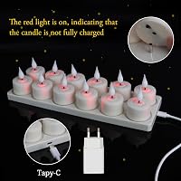 ZIYOUDOLI 12 db Újratölthető LED Gyertya Távirányítóval és Időzítővel USB Töltéssel 5