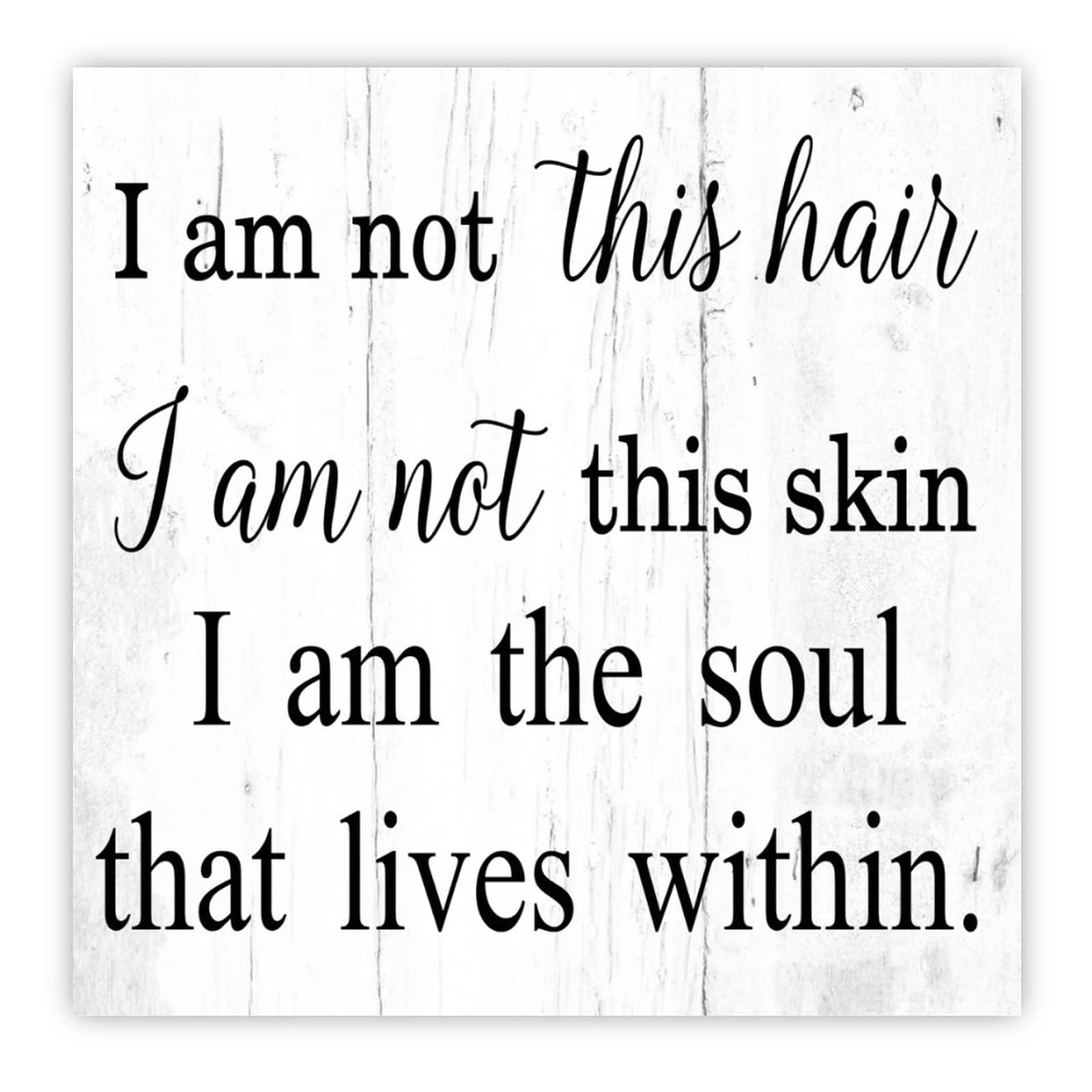 Panneau bois I Am Not This Skin célébrer l'âme et la beauté intérieure