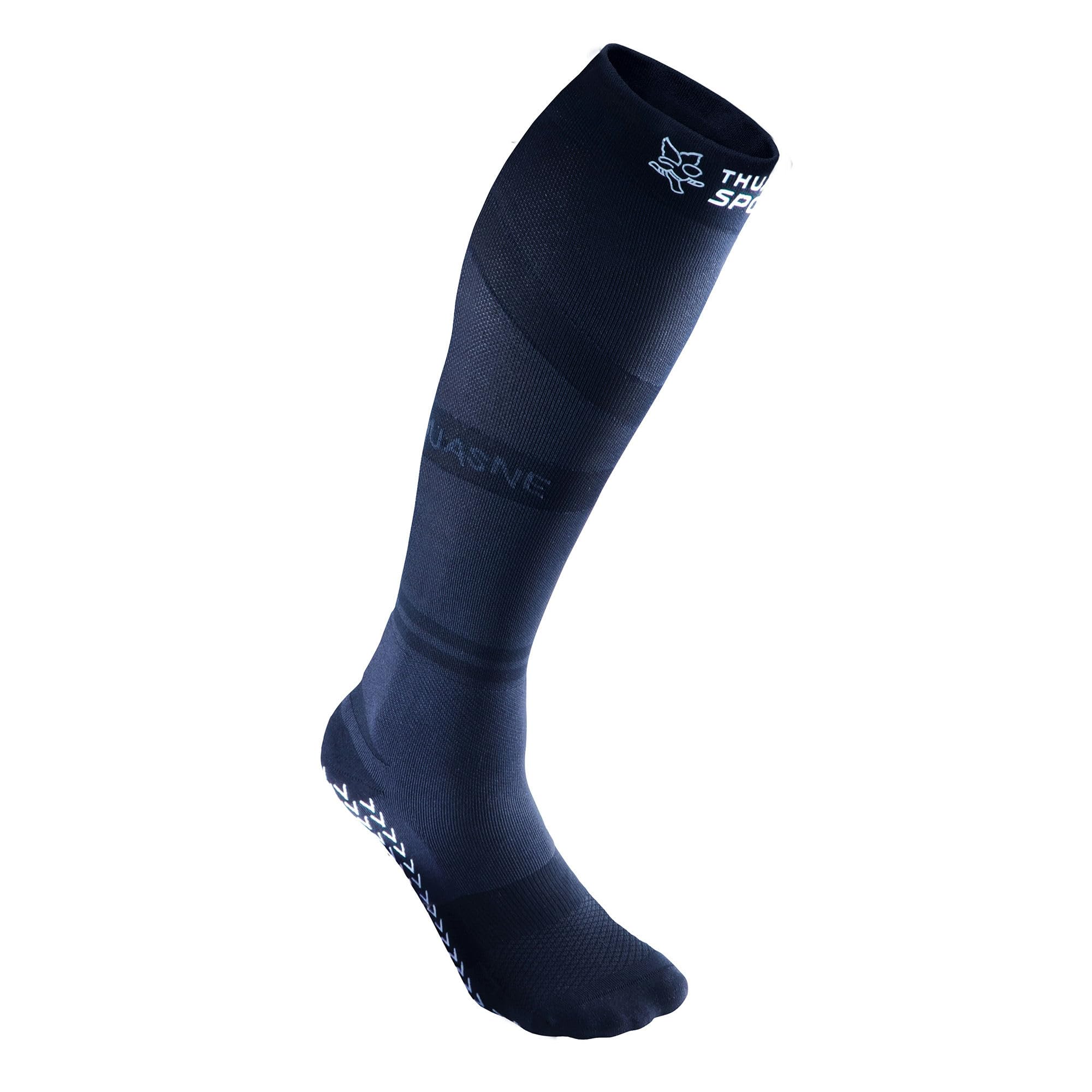 Thuasne Chaussettes Hautes Grip Performance Compression Dégressive Cheville Mollet Confort Anatomique Anti-Dérapant Sports Collectifs