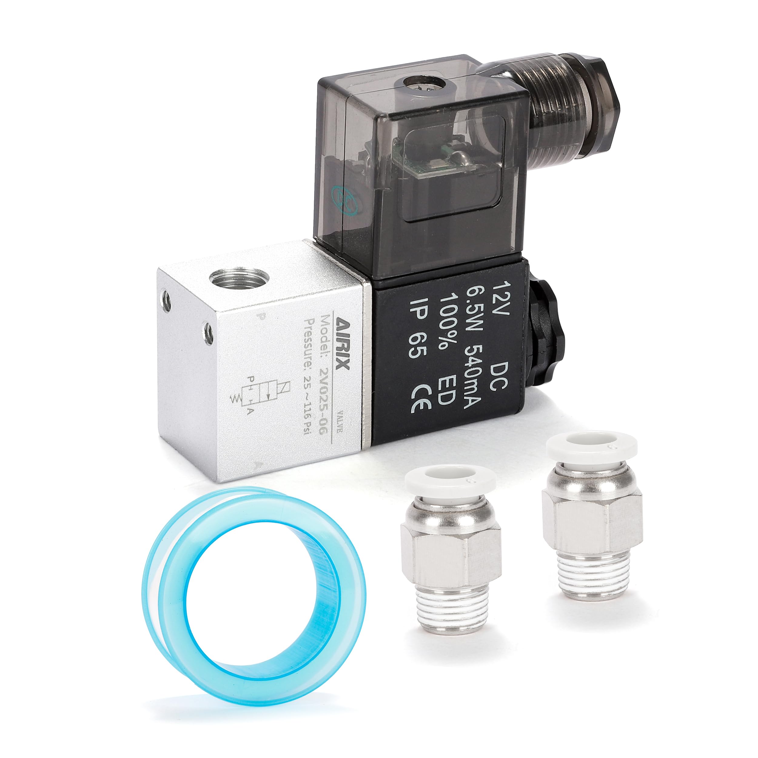 Photo 1 of AIRIX 2V025-06 Solenoid Valve 1/8" NPT, DC 12V