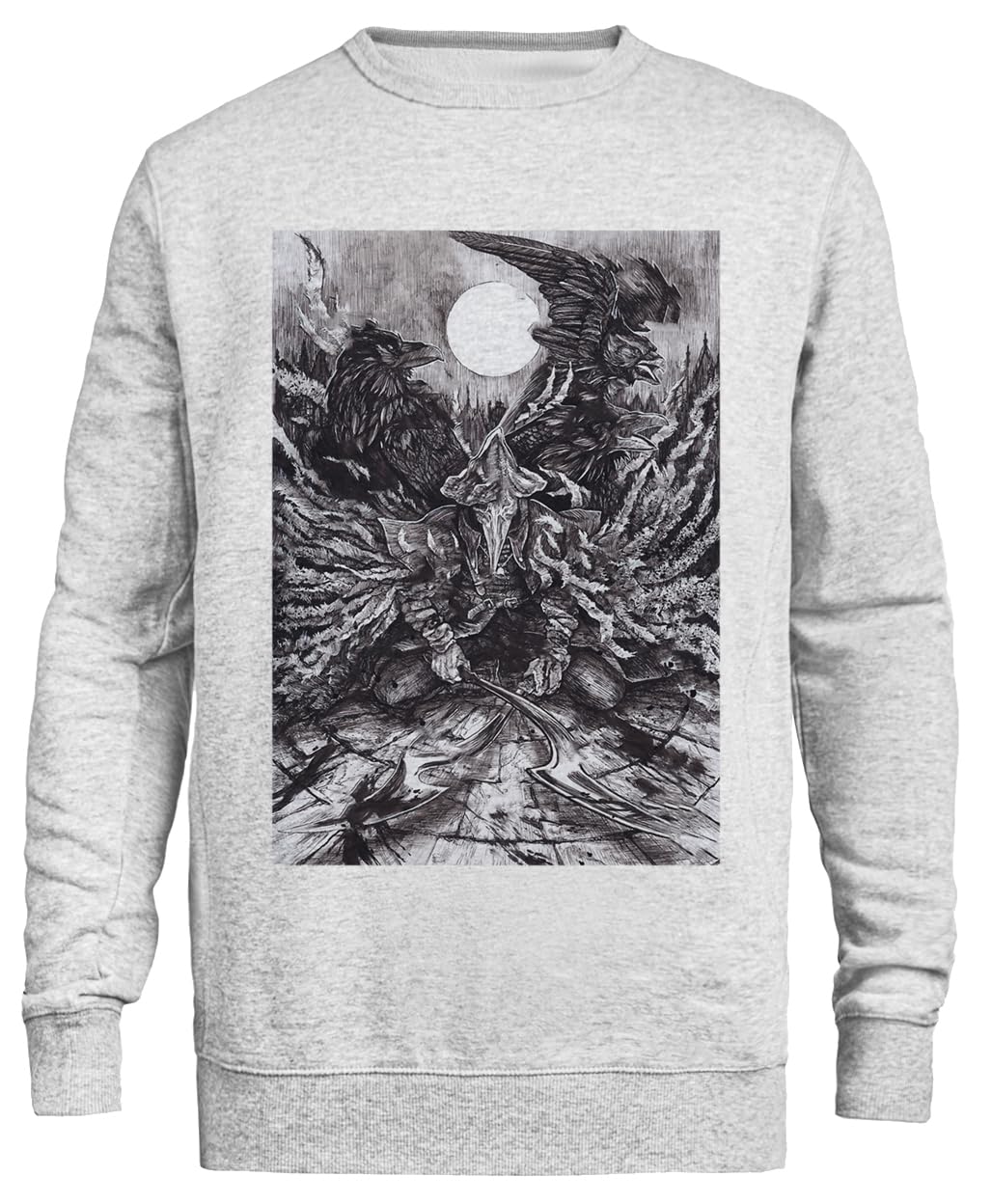 Eileen Il Corvo Sweatshirt Grigia Unisex Eco-Friendly Unisex Grey Sweatshirt Eco-Friendly Crewneck