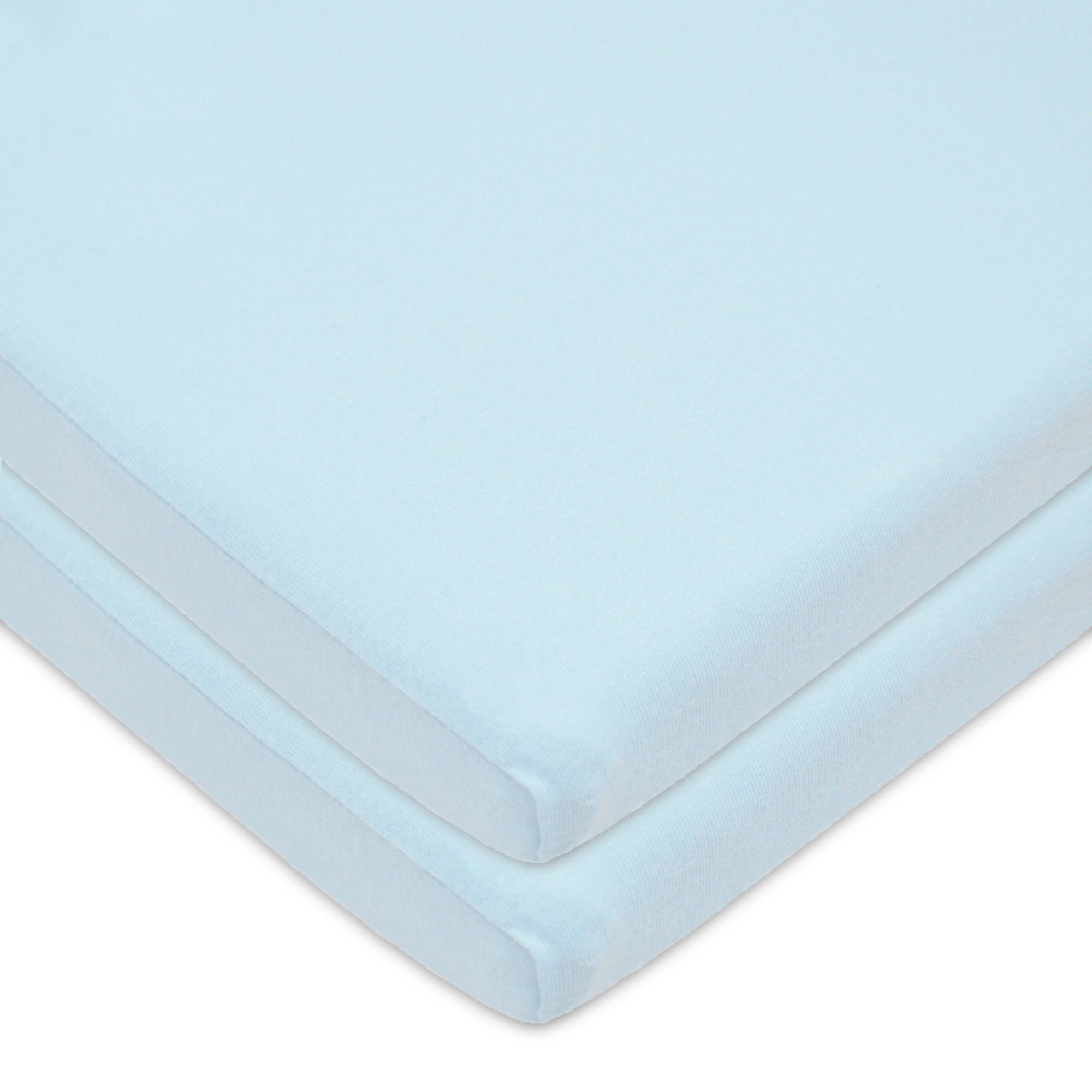 American Baby Company 2 Pack 100% Natural Cotton Fitted Cradle/Bassinet Sheets 36" x 18" - Soft, Breathable &amp; Hypoallergenic Bed Sheets, Baby Blue, Neutral for Boys &amp; Girls