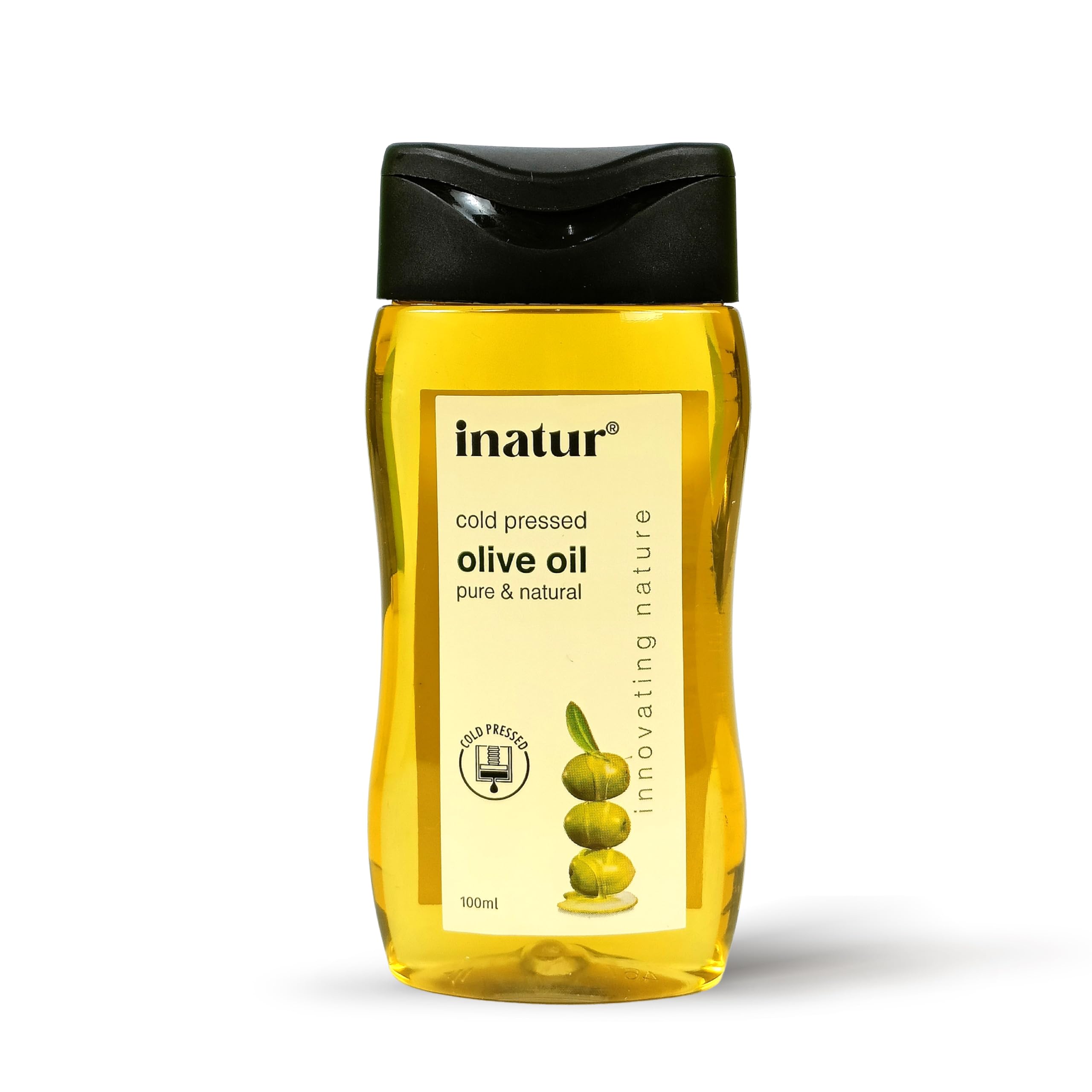 inatur Olive Oil 100ml - Organic, Cold-Pressed, 100% Pure | For Skin, Face and Hair Care | Safe for Babies | Body Oil, Suitable for All Skin Types