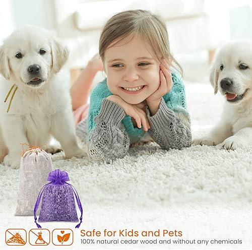Miniatura 5 de Homode Bloques de cedro y bolsitas de lavanda para almacenamiento de ropa, 100% madera de cedro rojo aromática, astillas de cedro para armarios y