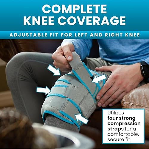Miniatura 4 de Vive Rodillera - Rodillera de compresión de gel fríocaliente correa de apoyo térmico para dolor de artritis tendinitis ACL lesiones atléticas