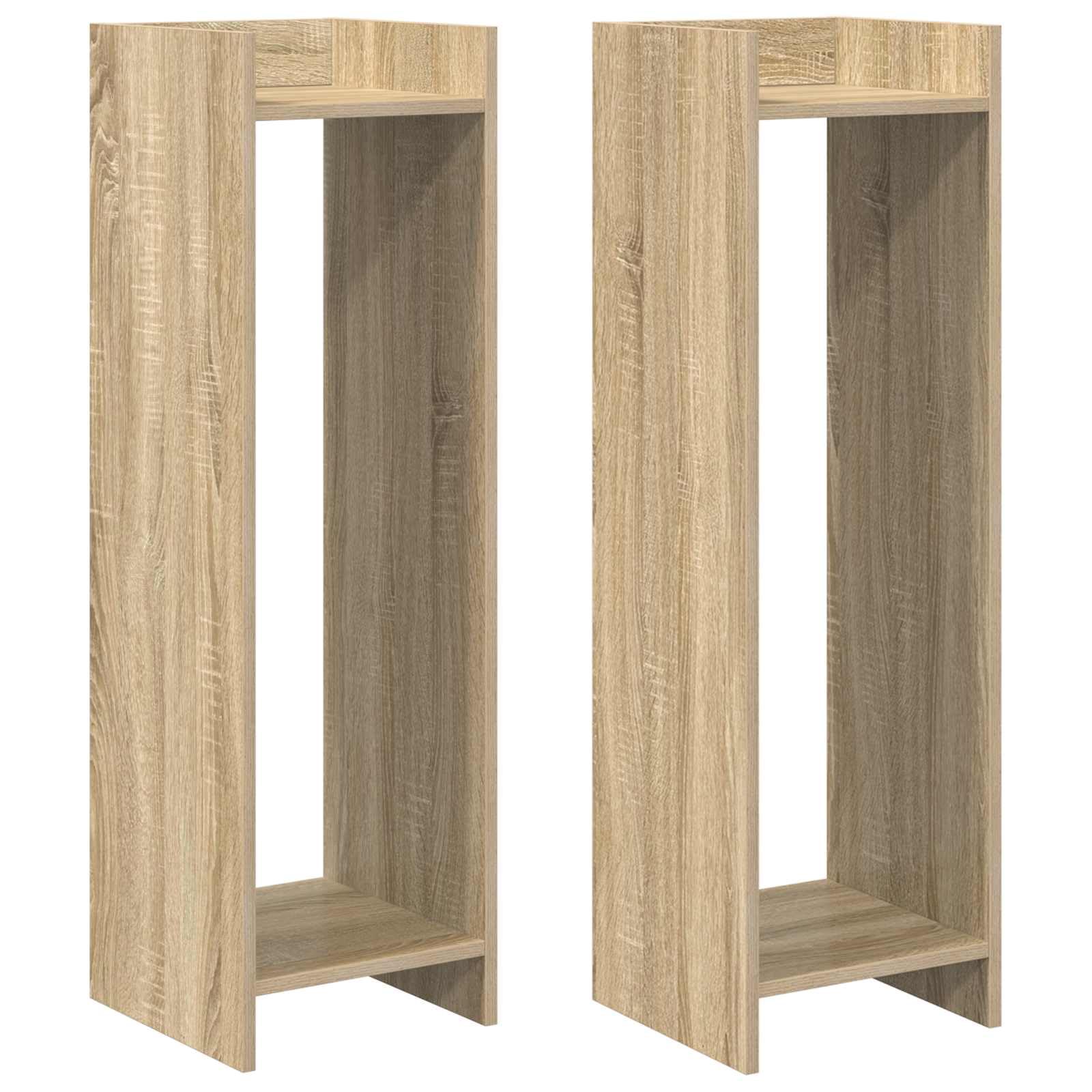 Stojak na rośliny 2 szt. Sonoma dąb 30 x 30 x 100 cm, inżynieria drewniana pionowa półka na rośliny, meble z otwartą ramą do salonu, oszczędność miejsca i łatwy montaż