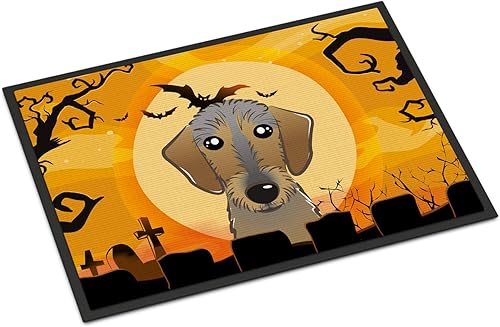 Miniatura 209 de Caroline's Treasures BB1449JMAT - Tapete de bienvenida de carlino negro, 24 x 36 pulgadas, tapete azul para puerta delantera, para interiores