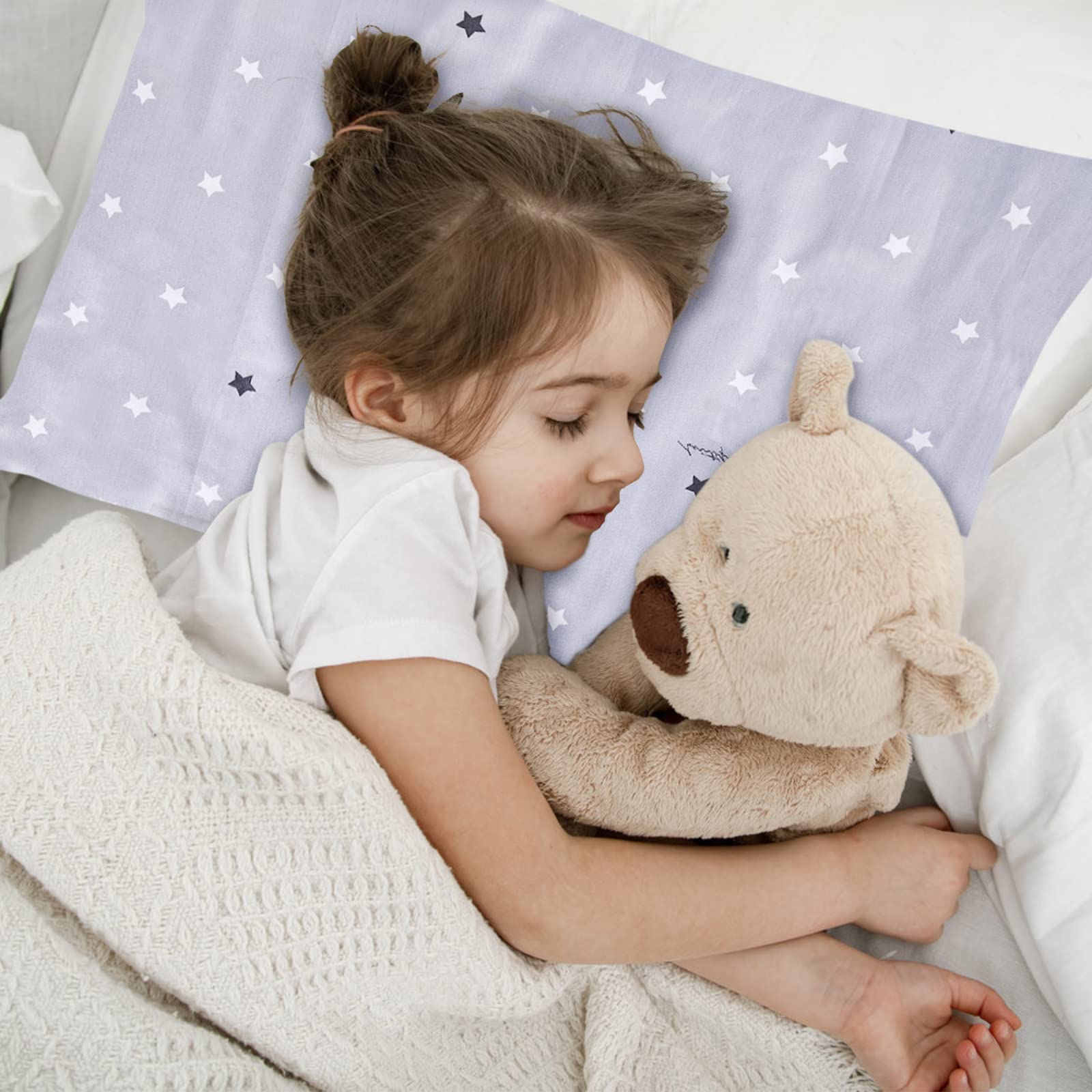 Vegena 2 Piezas Funda de Almohada de 40 x 60 cm, Fundas de Almohada para Niños, Funda de Almohada para Bebé de Algodón Suave y Transpirable, con Cierre de Sobre para Niños y Niñas