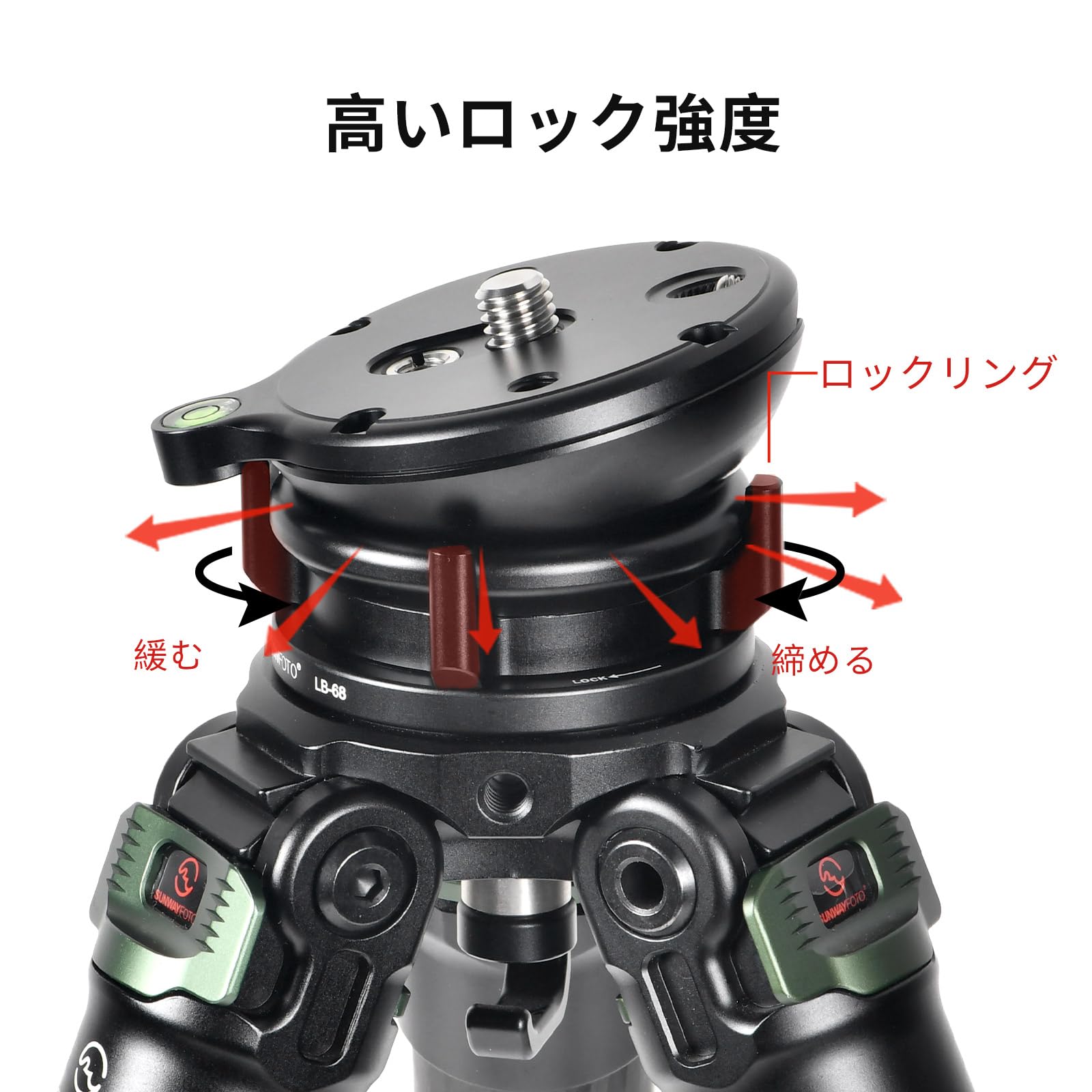 Amazon | SWFOTO LB-68 レベリングベース 低重心 雲台 アルミニウム